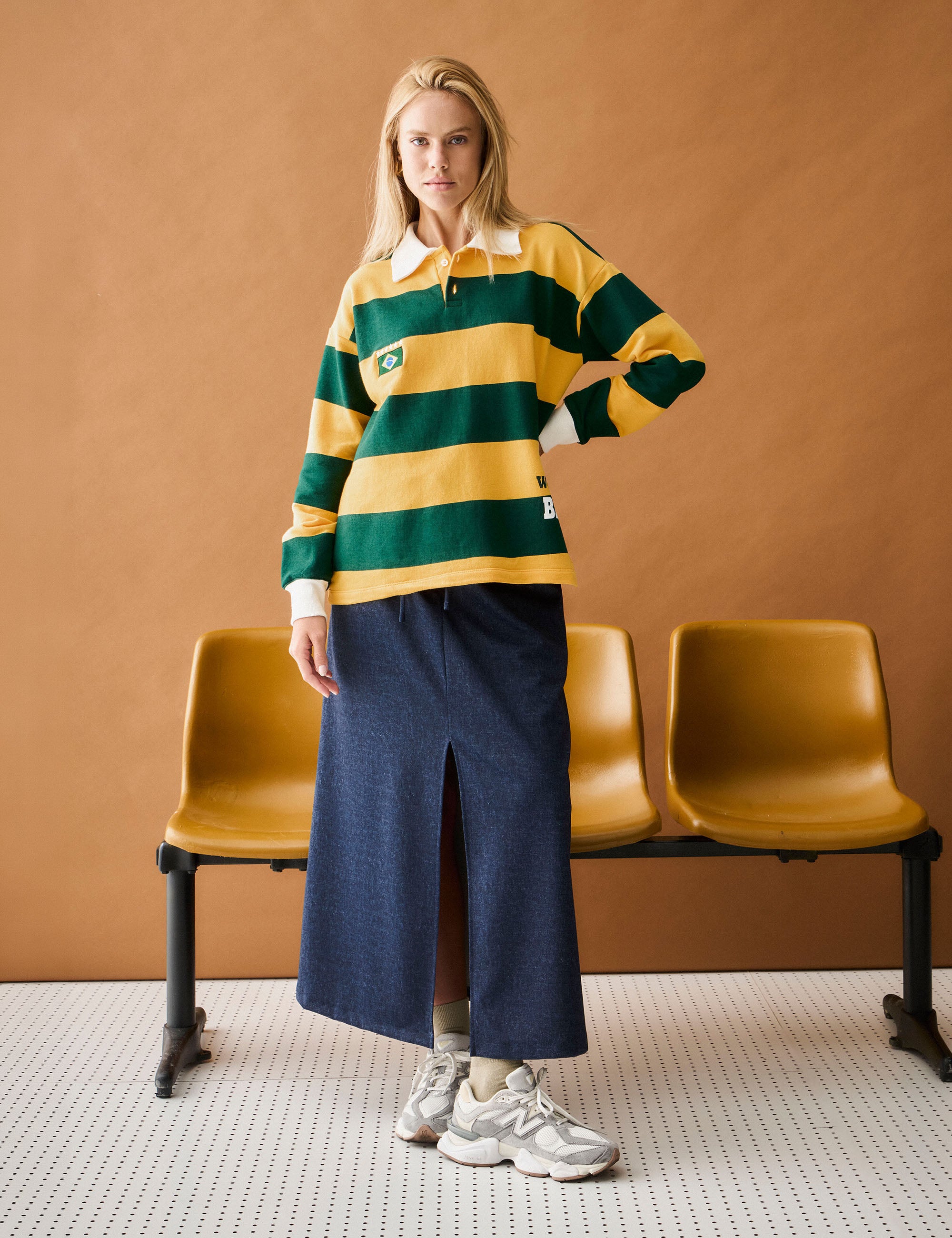 Saia Copa Midi Denim