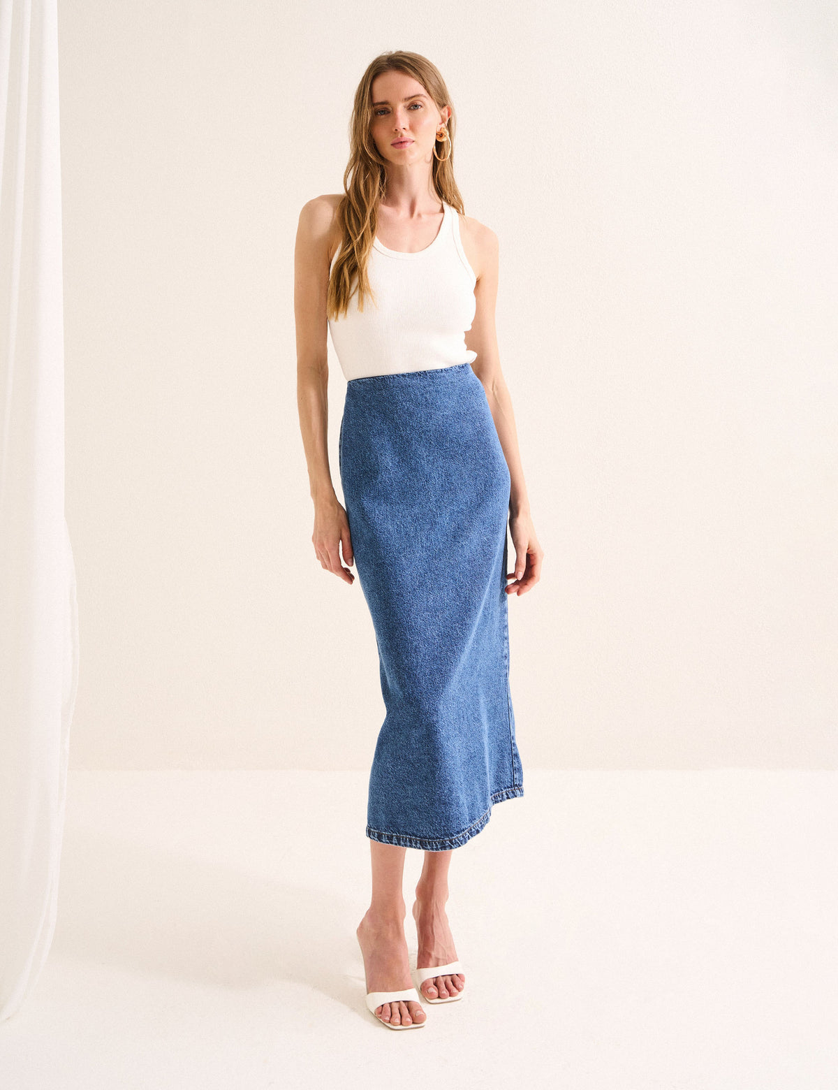 Saia Peplum Denim
