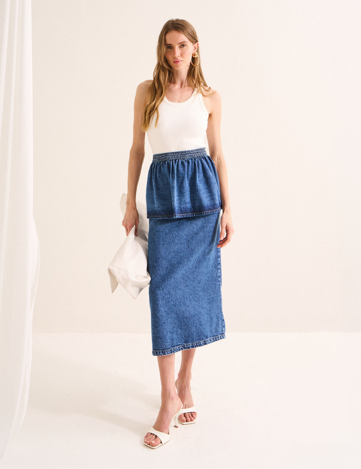 Saia Peplum Denim