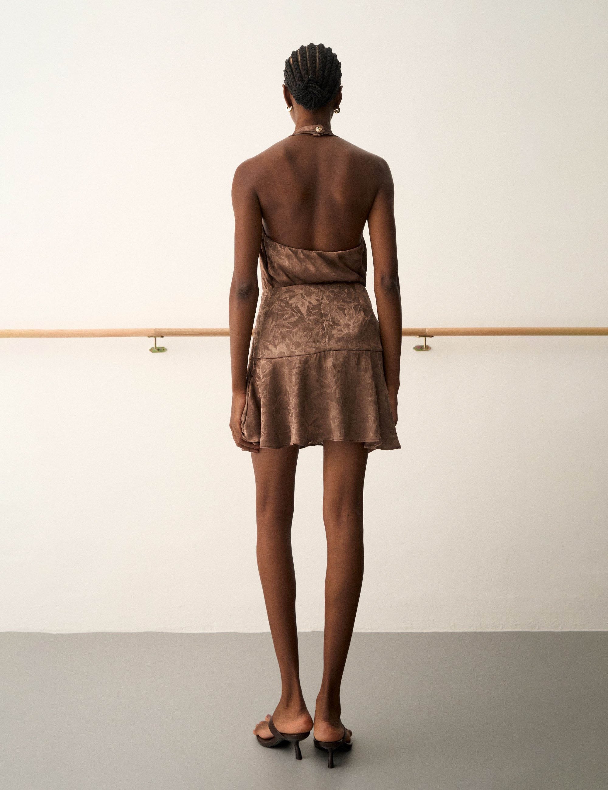 Saia Pietra Jacquard Marrom
