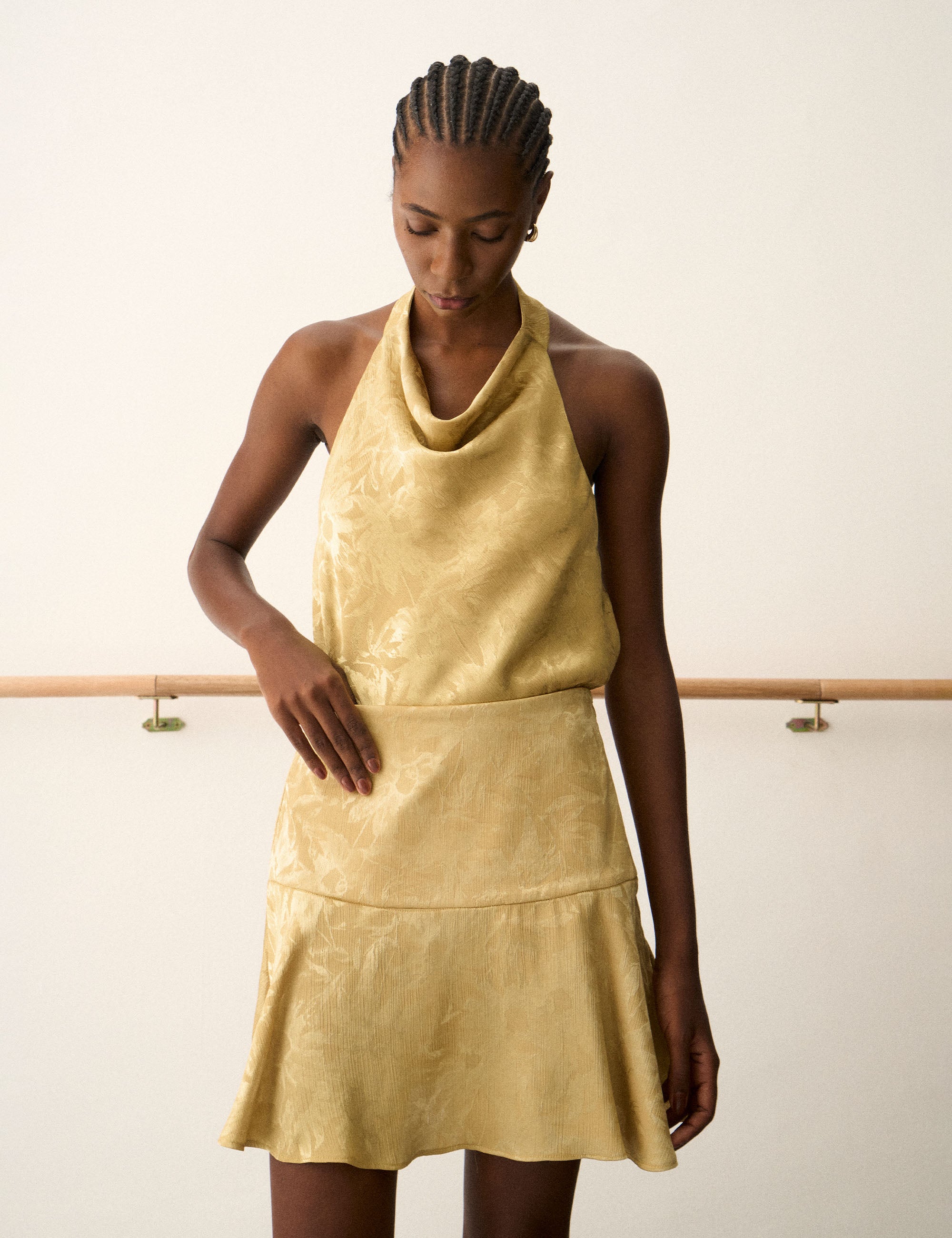 Saia Pietra Jacquard Mostarda