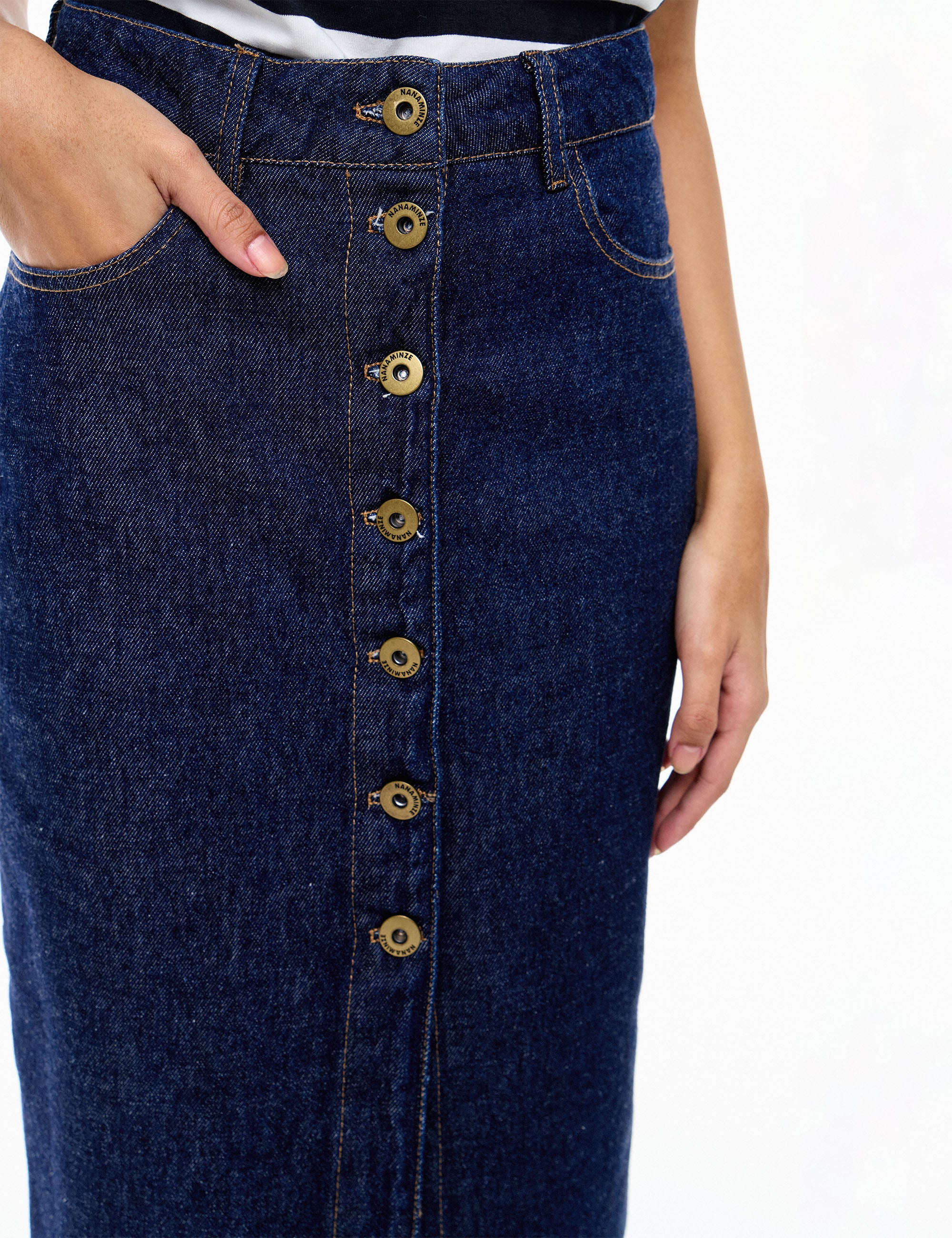 Saia Rafaela Denim Blue Amaciado