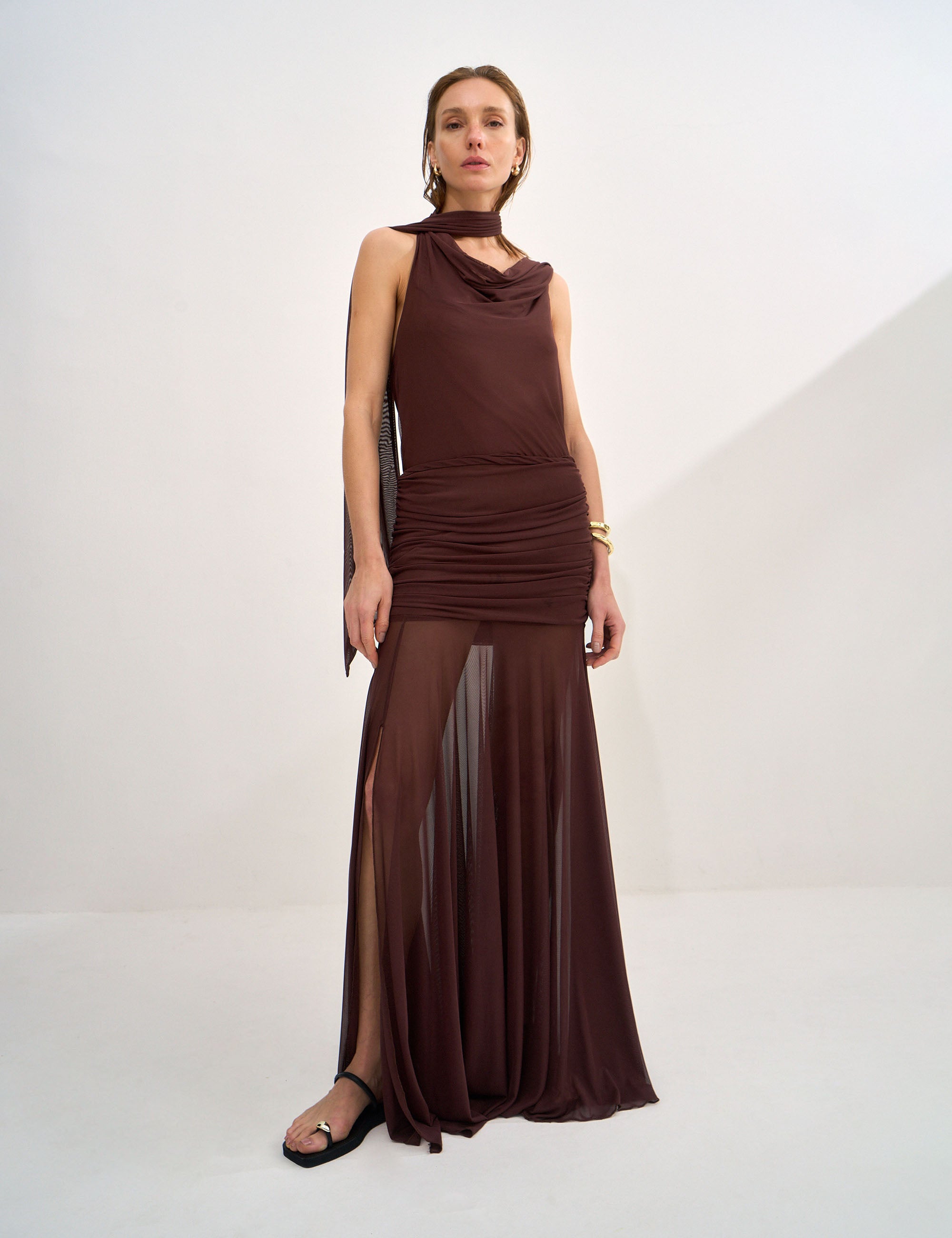 Blusa Sani Tule Marrom