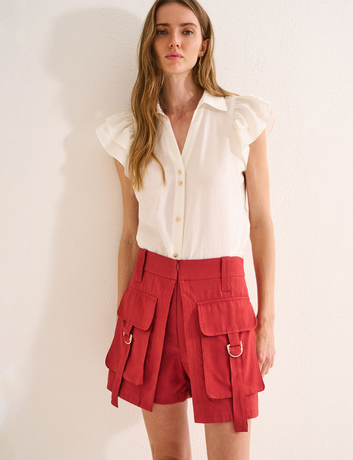 Shorts Grazieli Viscose Vermelho