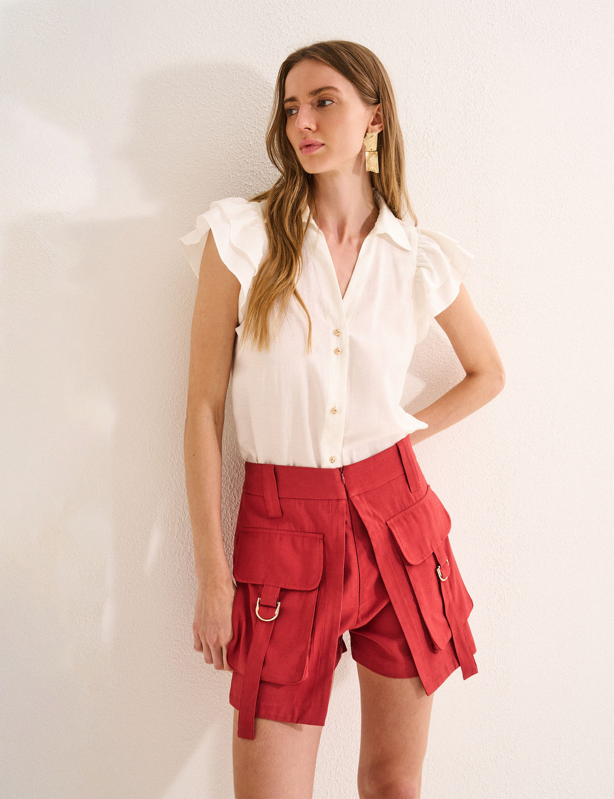 Shorts Grazieli Viscose Vermelho