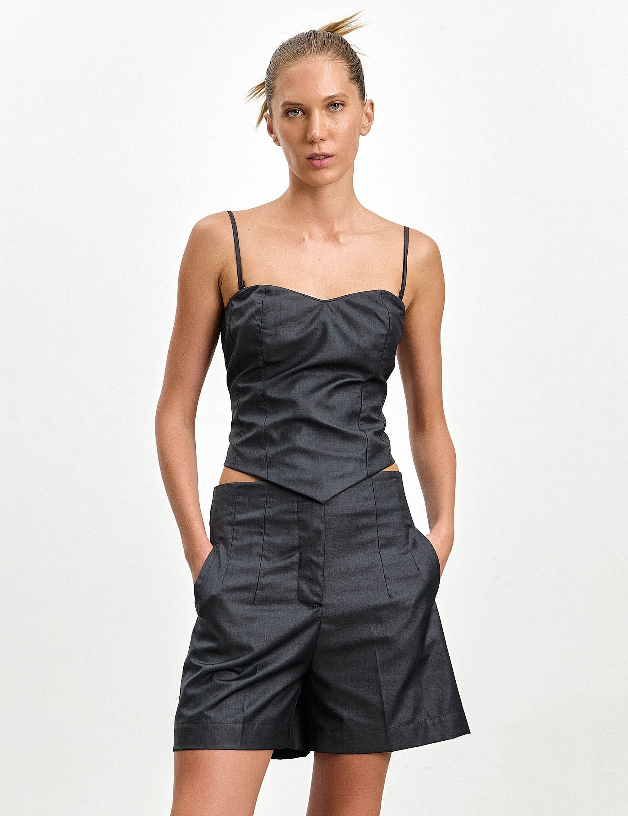 Shorts Hannah Viscose Chumbo