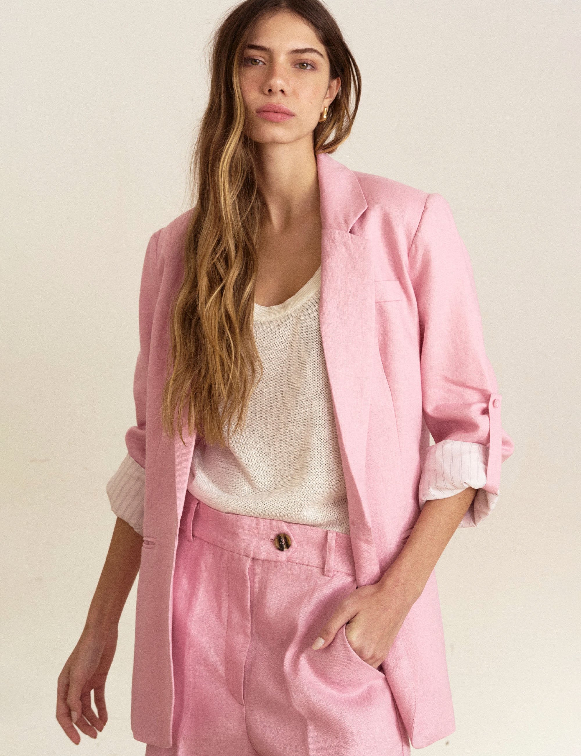 Shorts Ipanema Linho Rosa