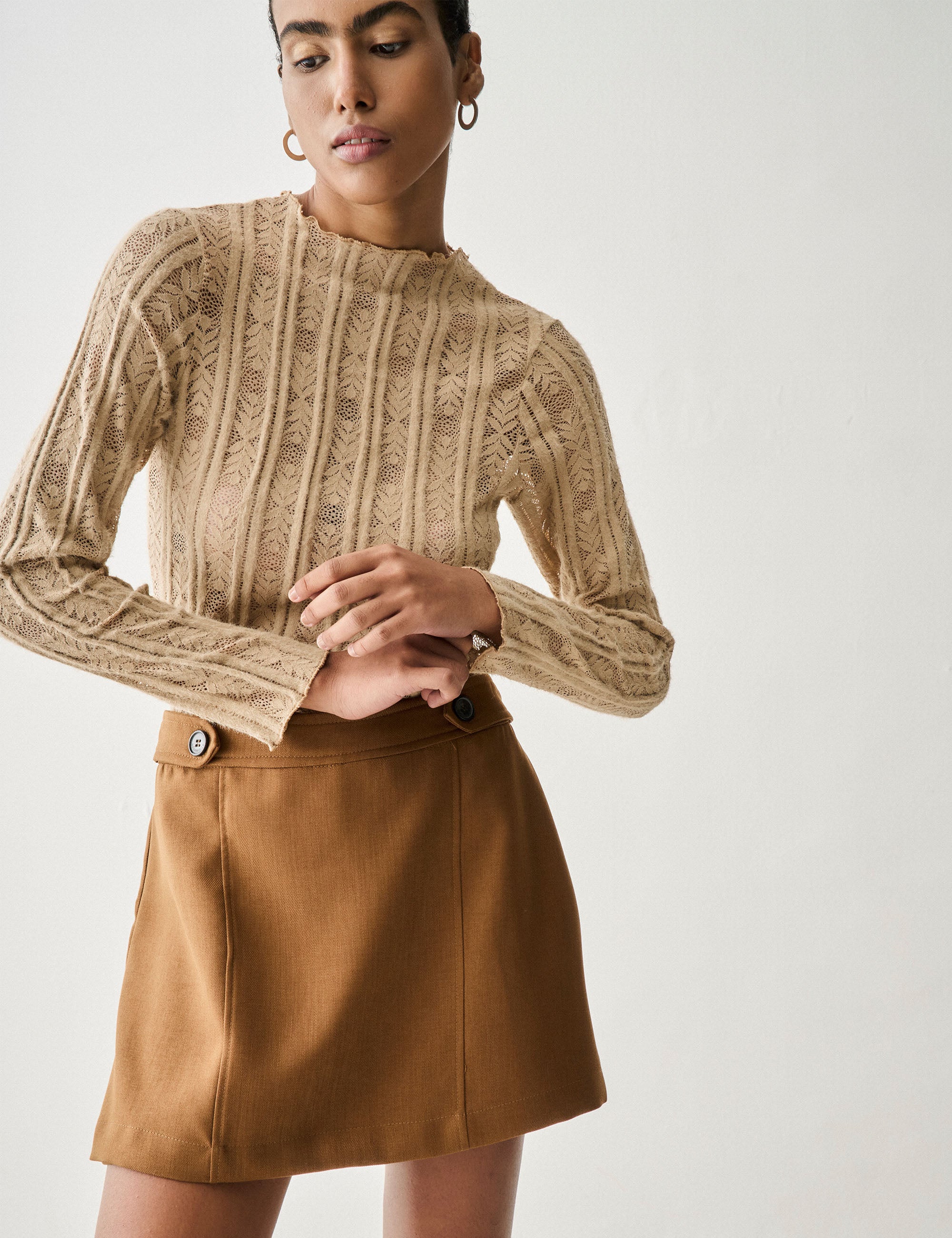 Shorts Saia Saskia Alfaiataria Mocha