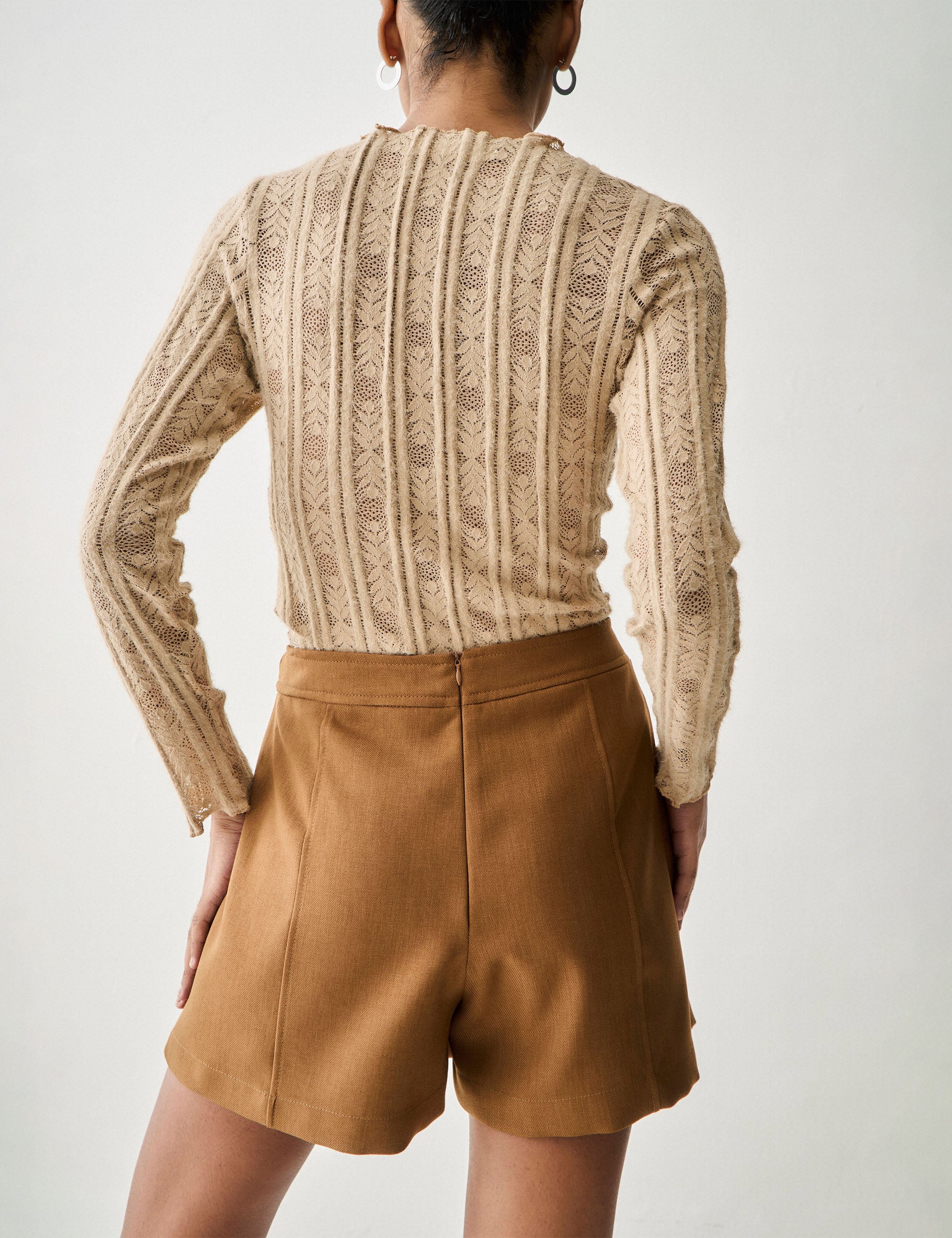 Shorts Saia Saskia Alfaiataria Mocha