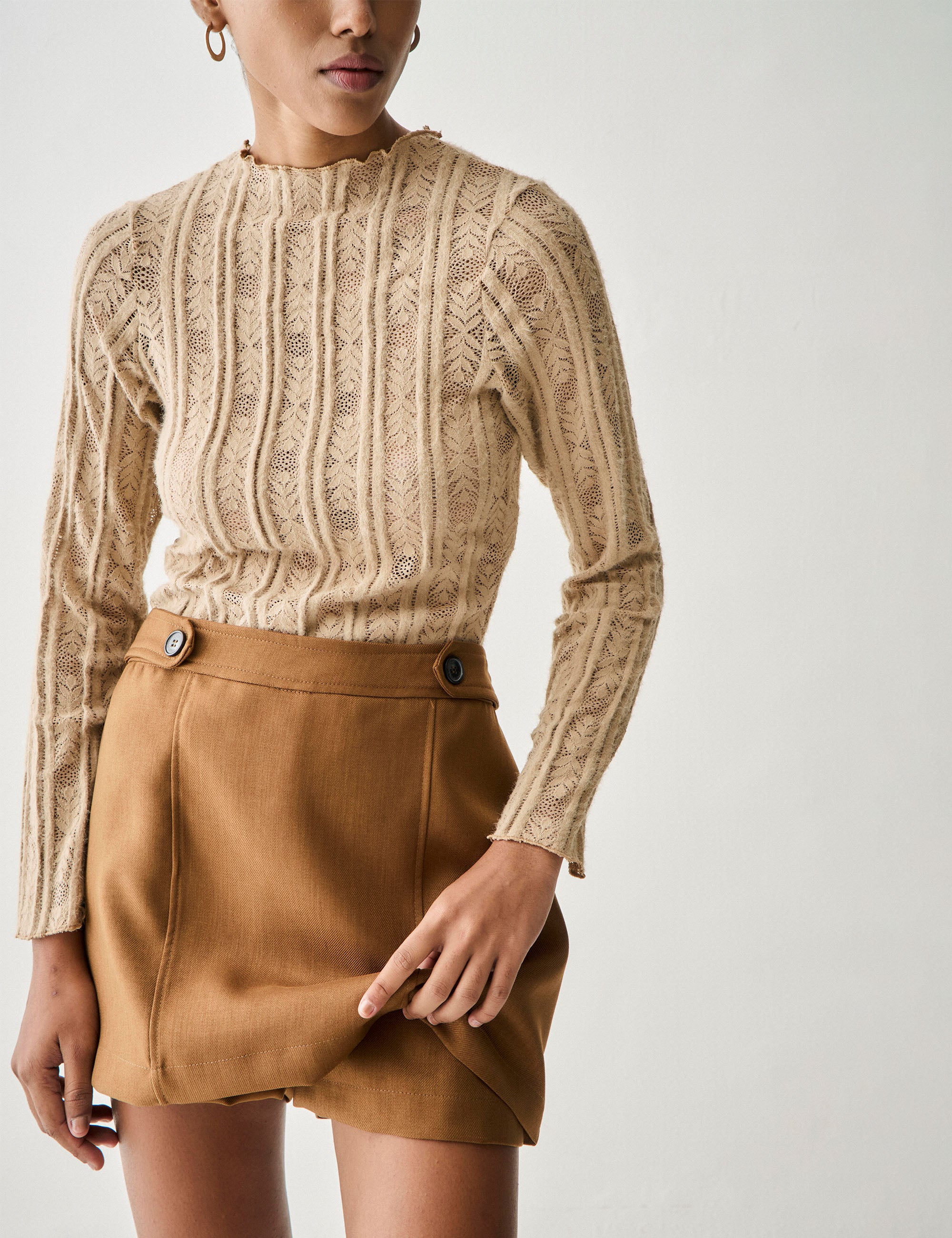 Shorts Saia Saskia Alfaiataria Mocha