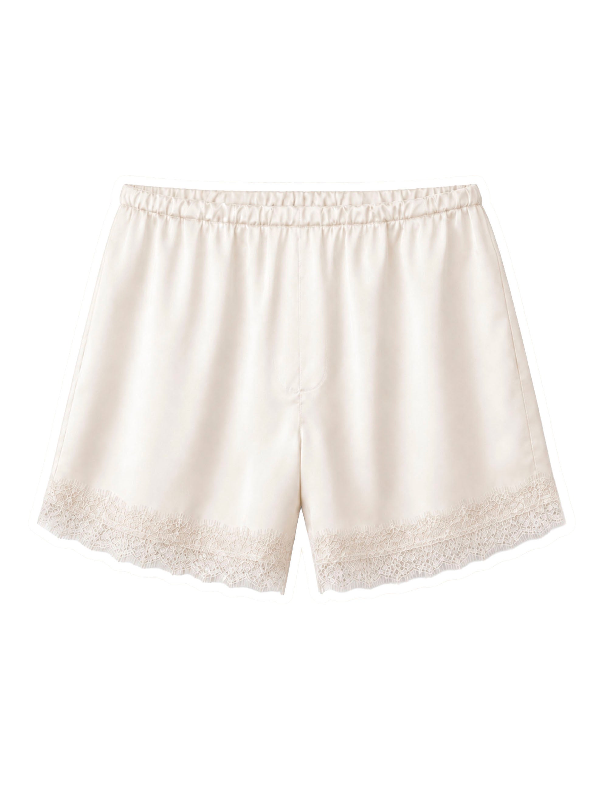 Shorts Lingerie Acetinado Porcelana