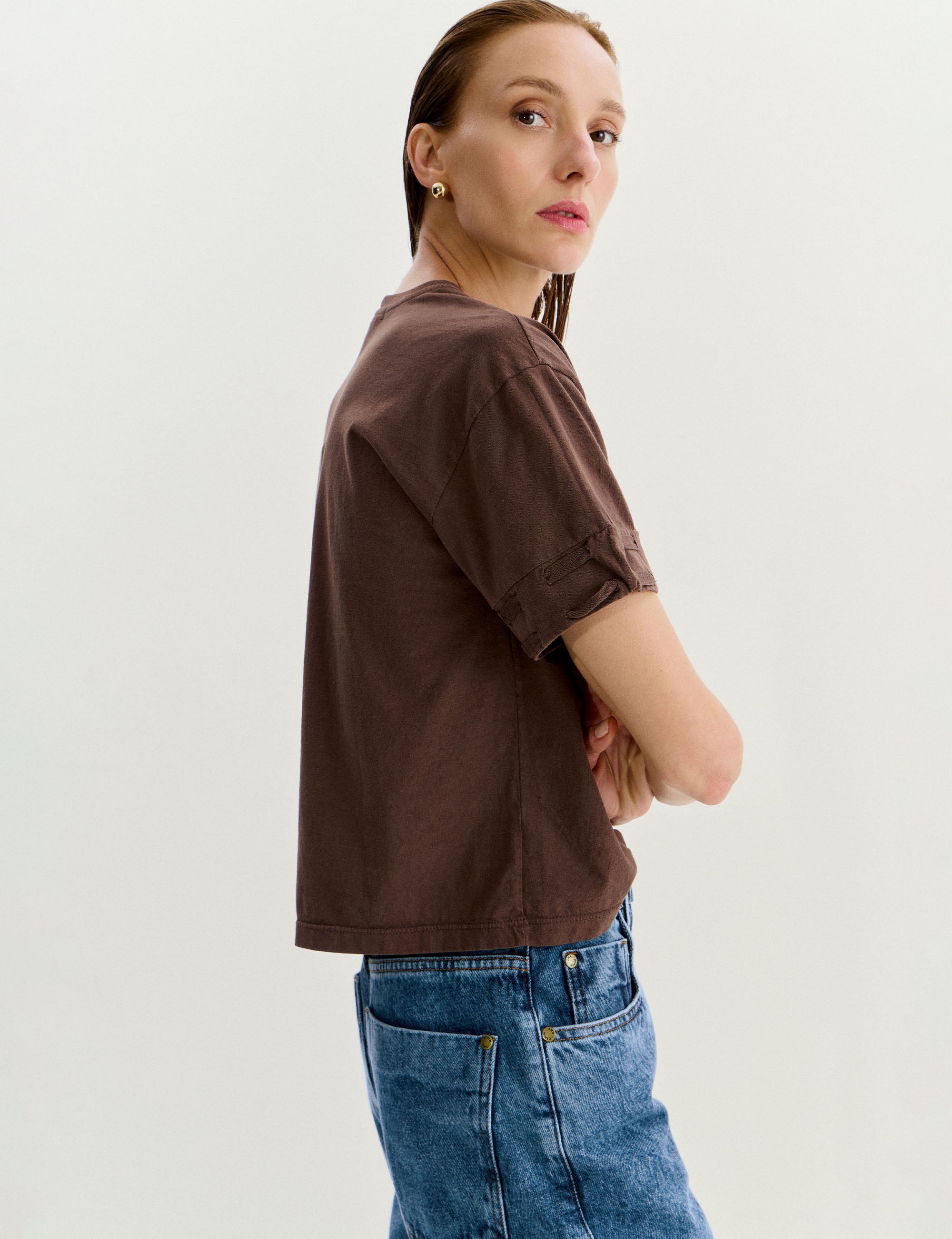 T-shirt Agatha Algodão Marrom