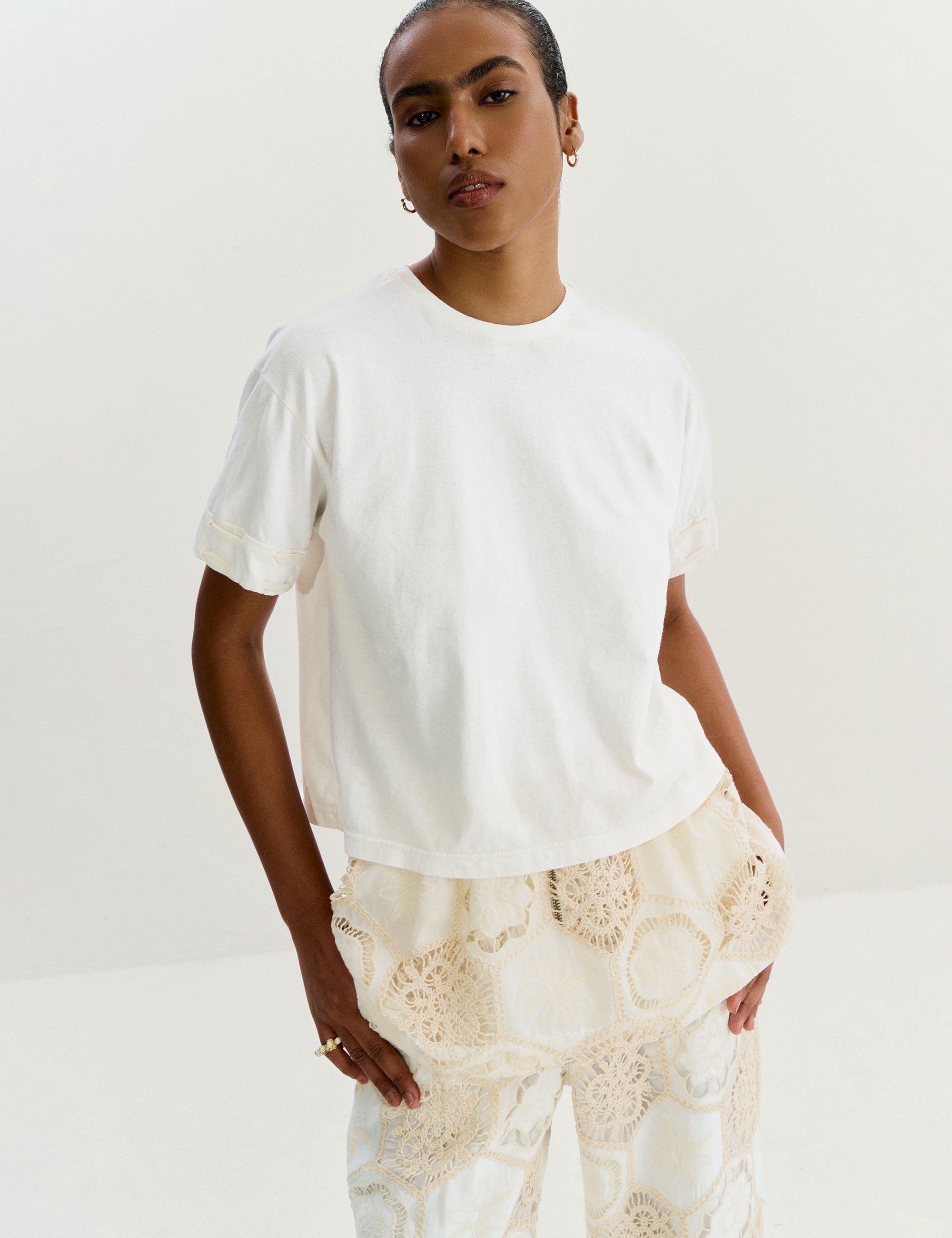 T-shirt Agatha Algodão Off White