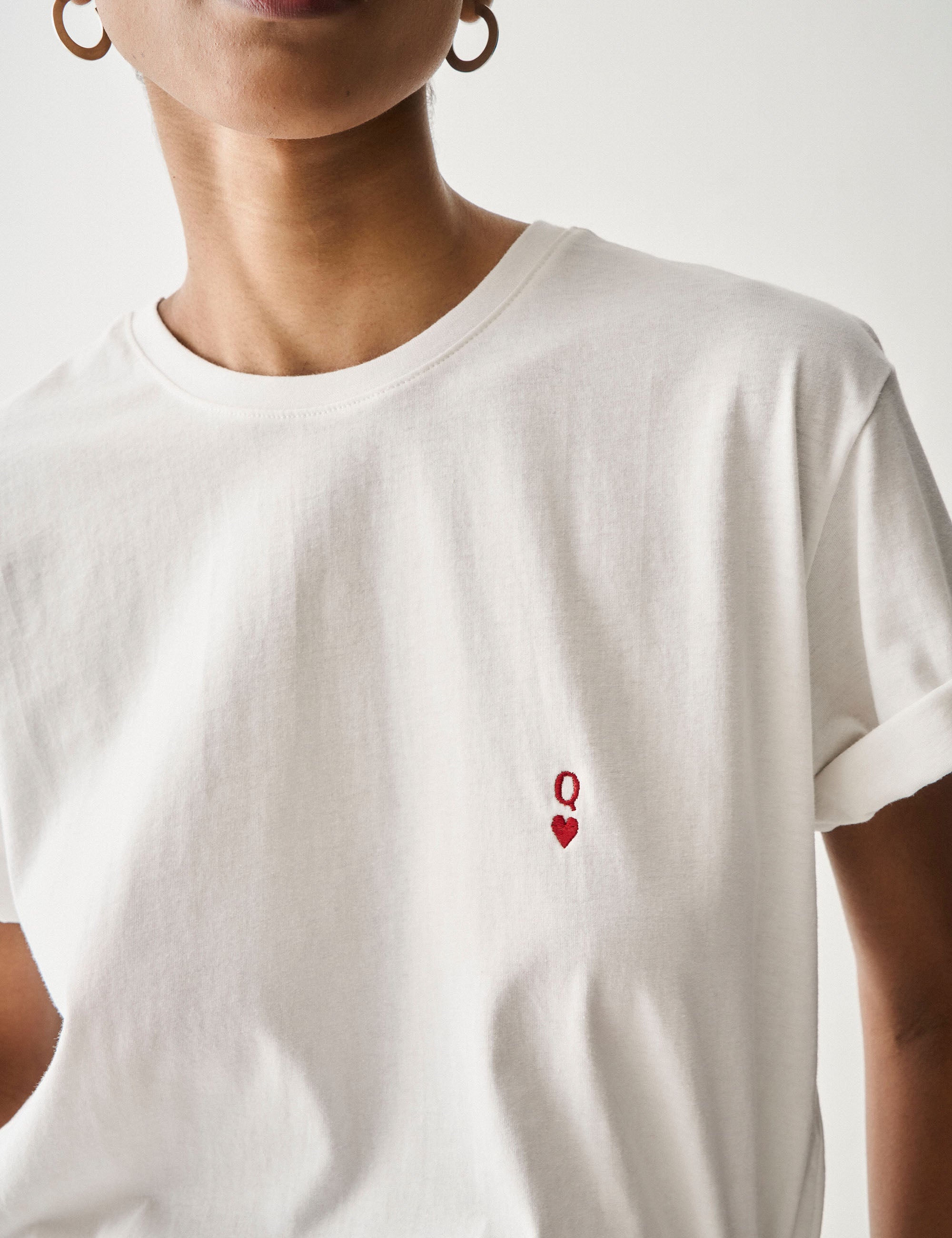 T-shirt Lucky Algodão Off White/Vermelho