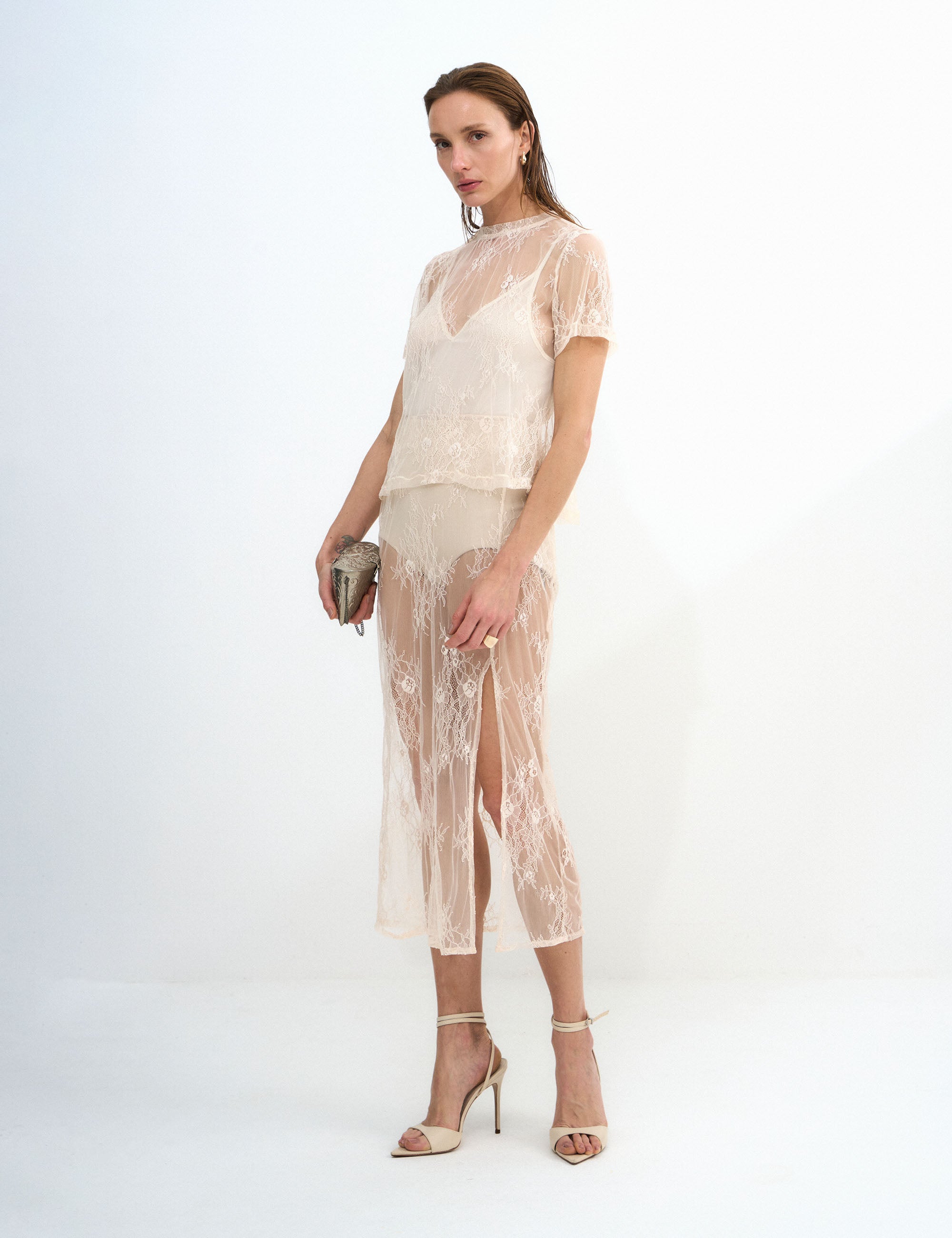 T-shirt Provence Renda Marfim