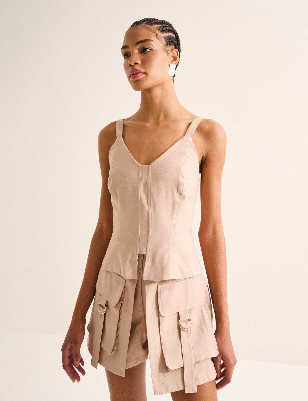 Top Grazieli Viscose Bege