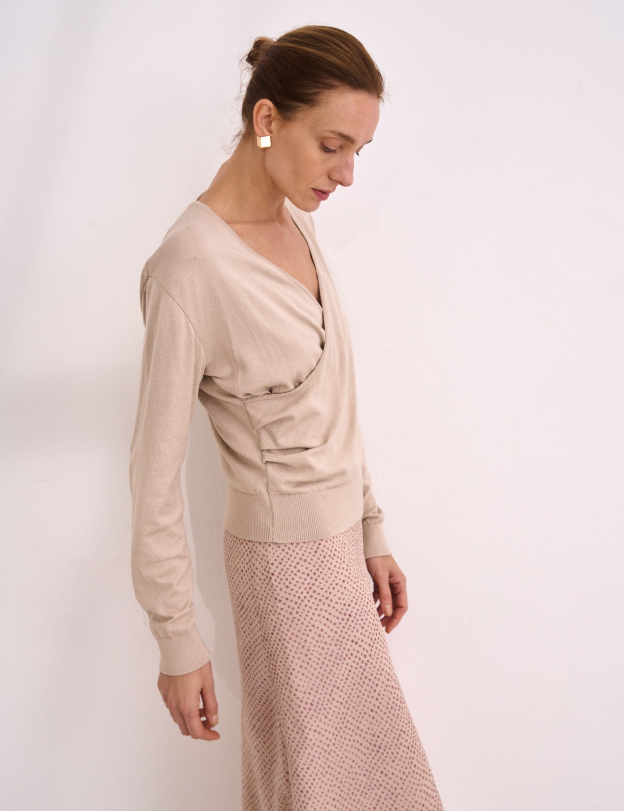 Tricot Beatriz Transpassado Bege