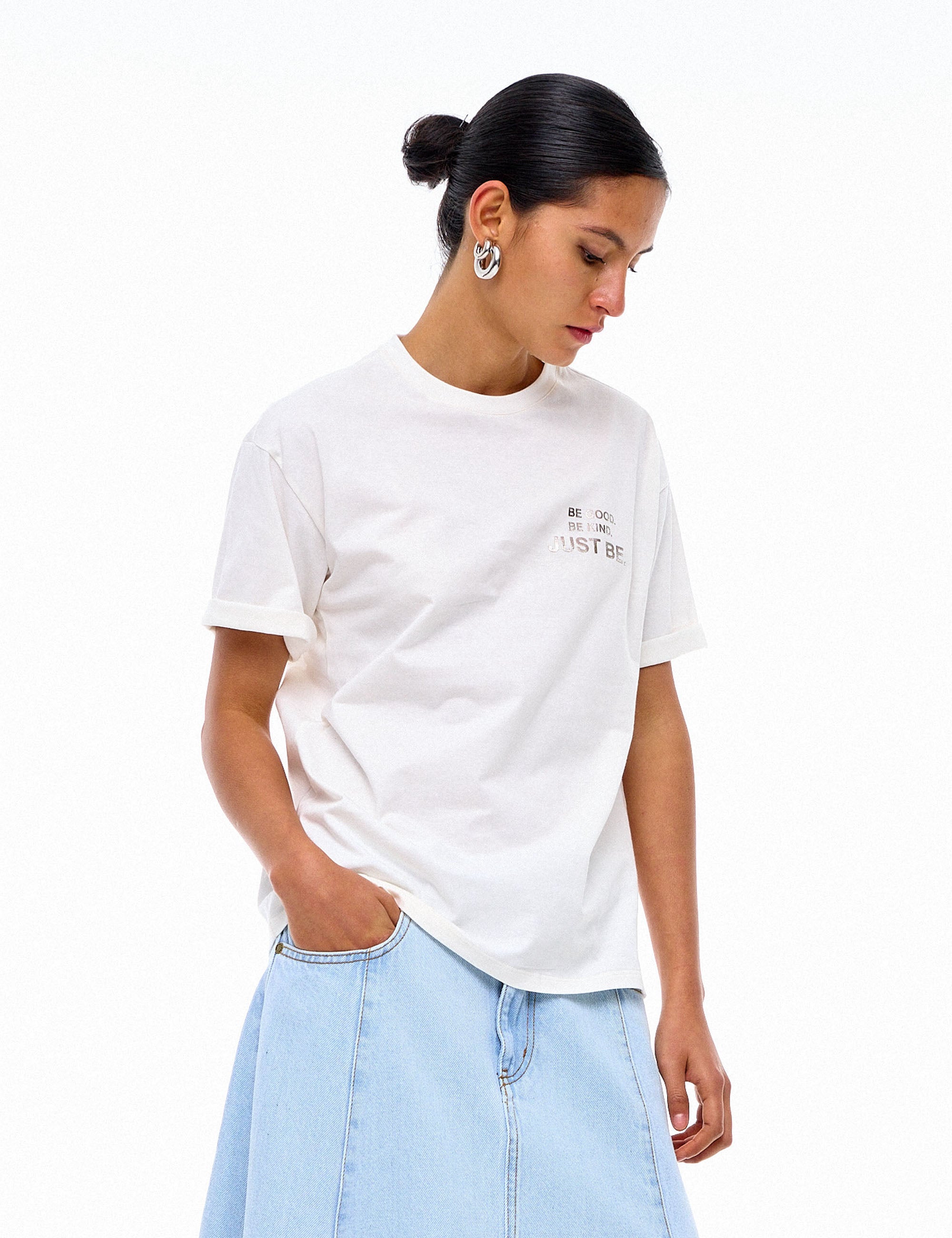 T-shirt Foil Algodão Off White