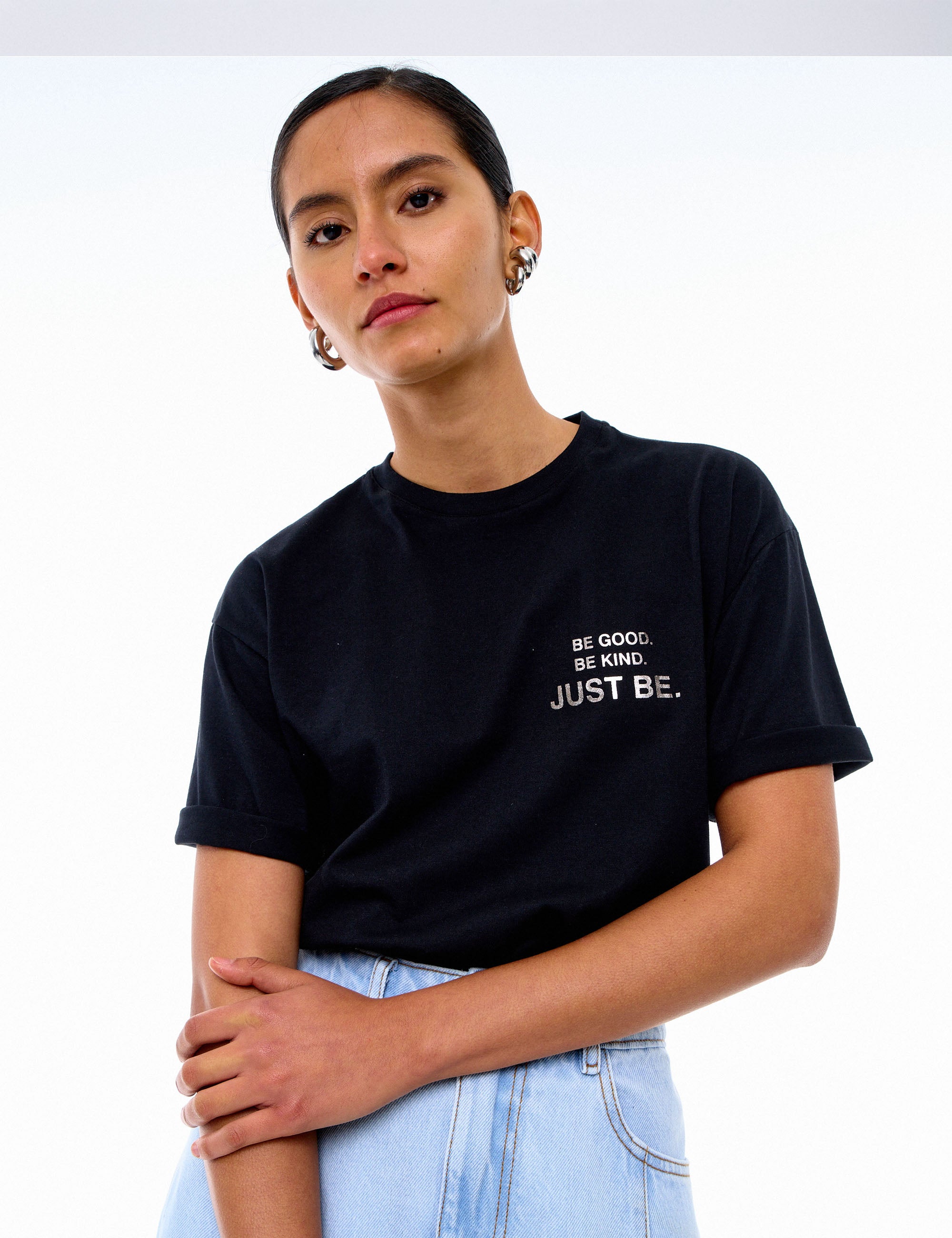 T-shirt Foil Algodão Preto