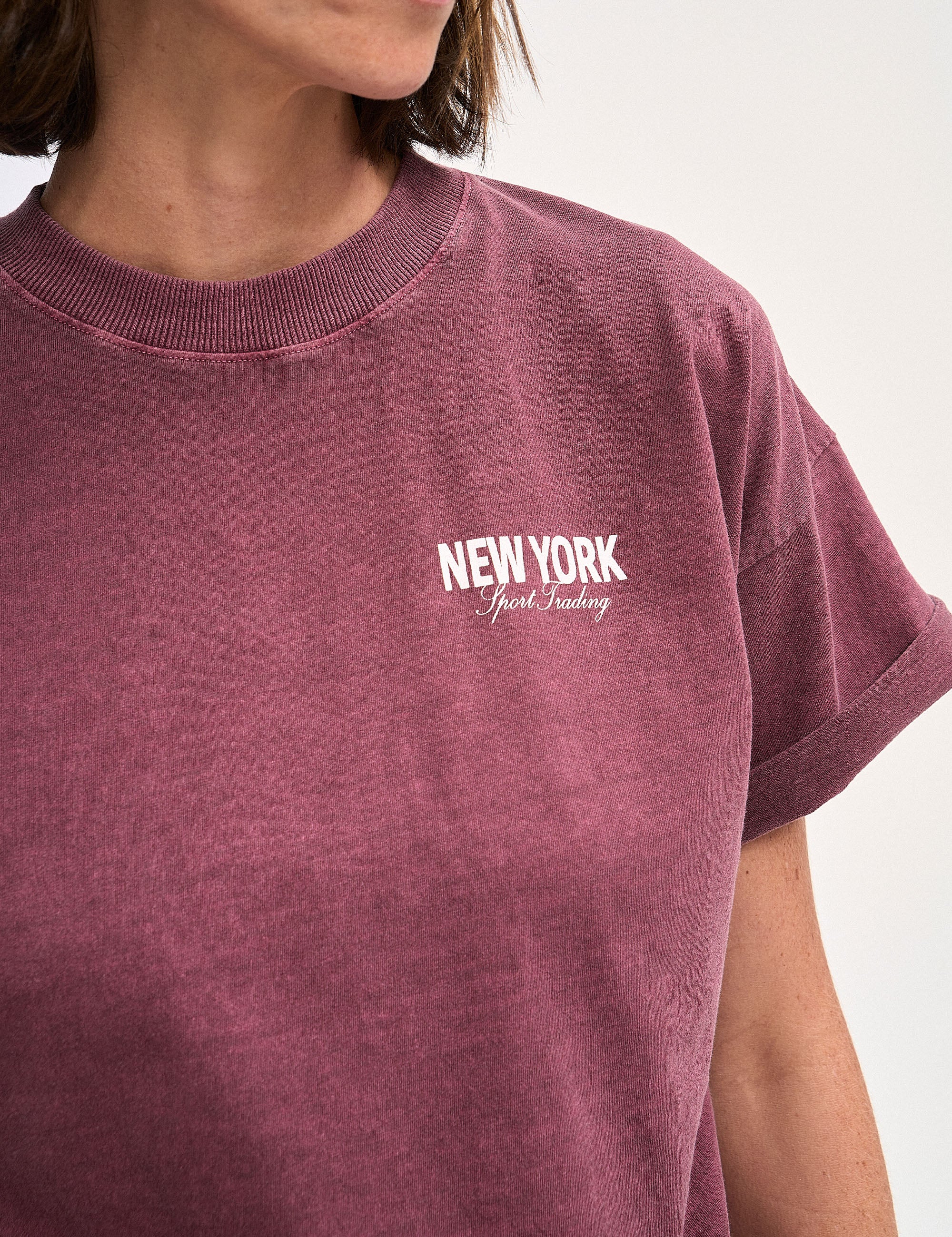 T-shirt New York Bordeaux/Branco