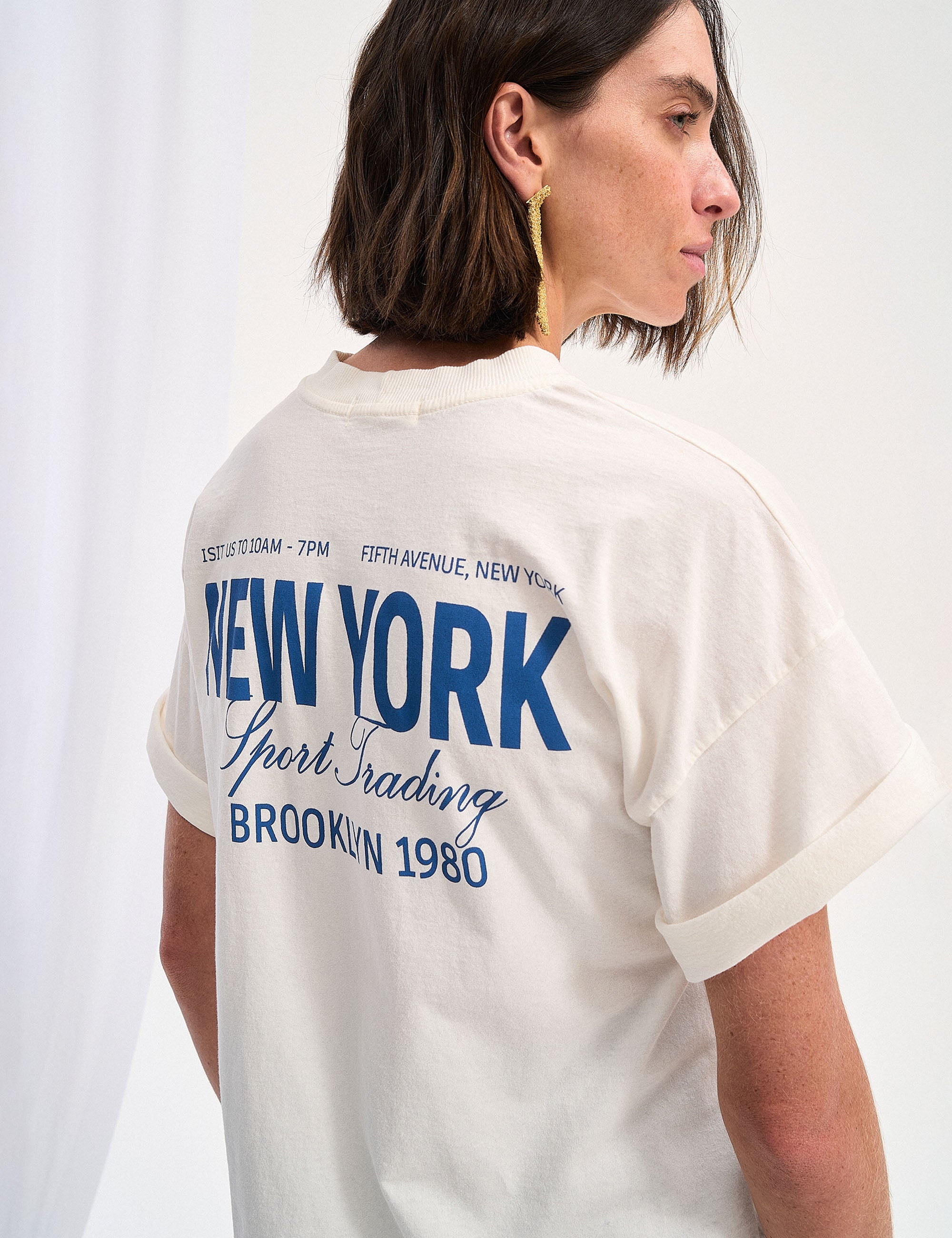 T-shirt New York Off White/Azul