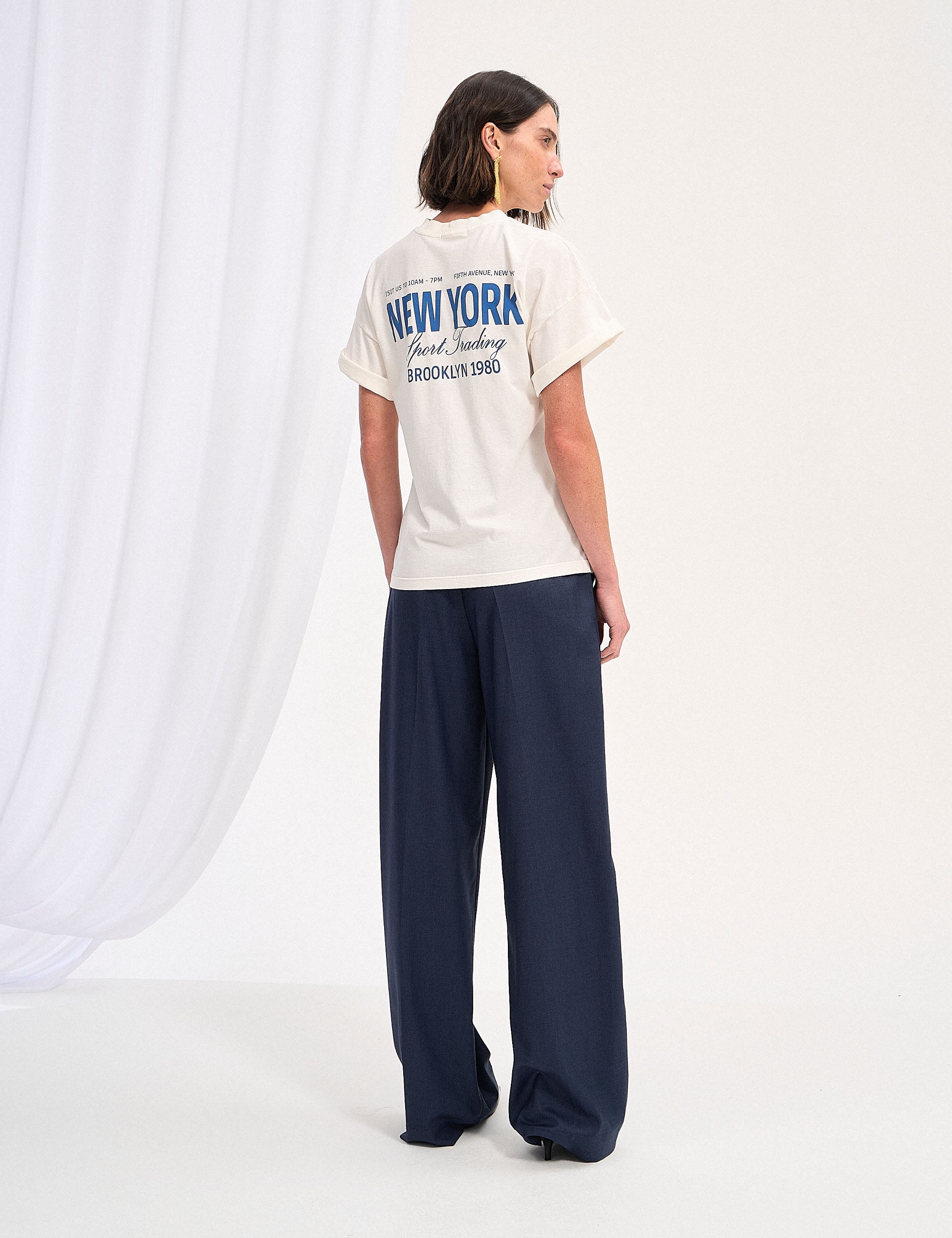 T-shirt New York Off White/Azul