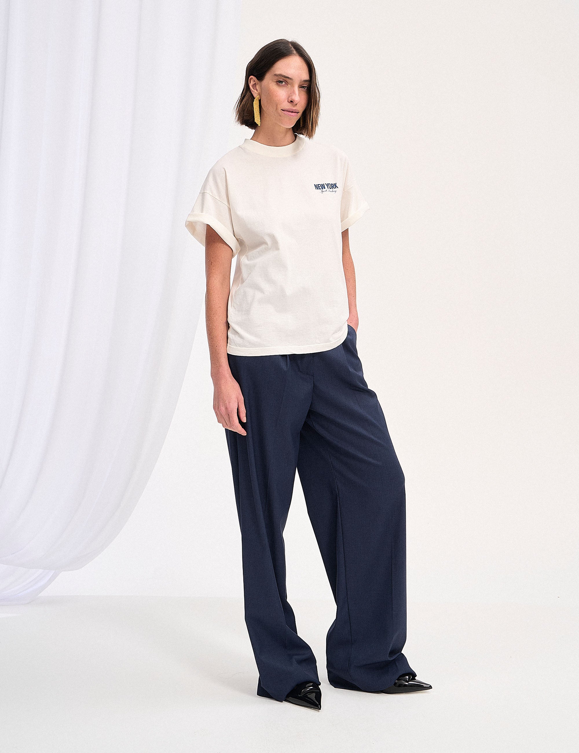 T-shirt New York Off White/Azul