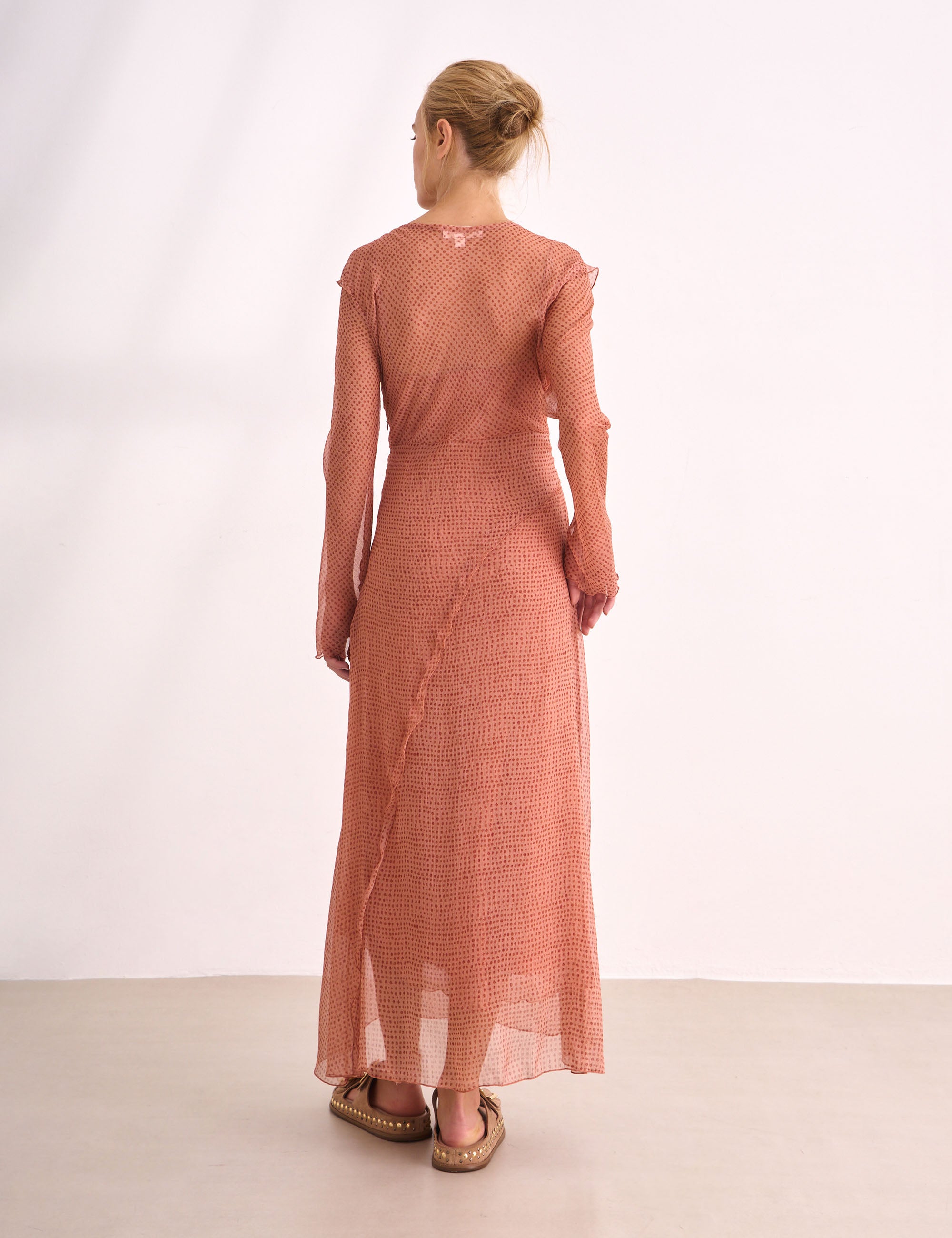 Vestido Aline Chiffon Pessego