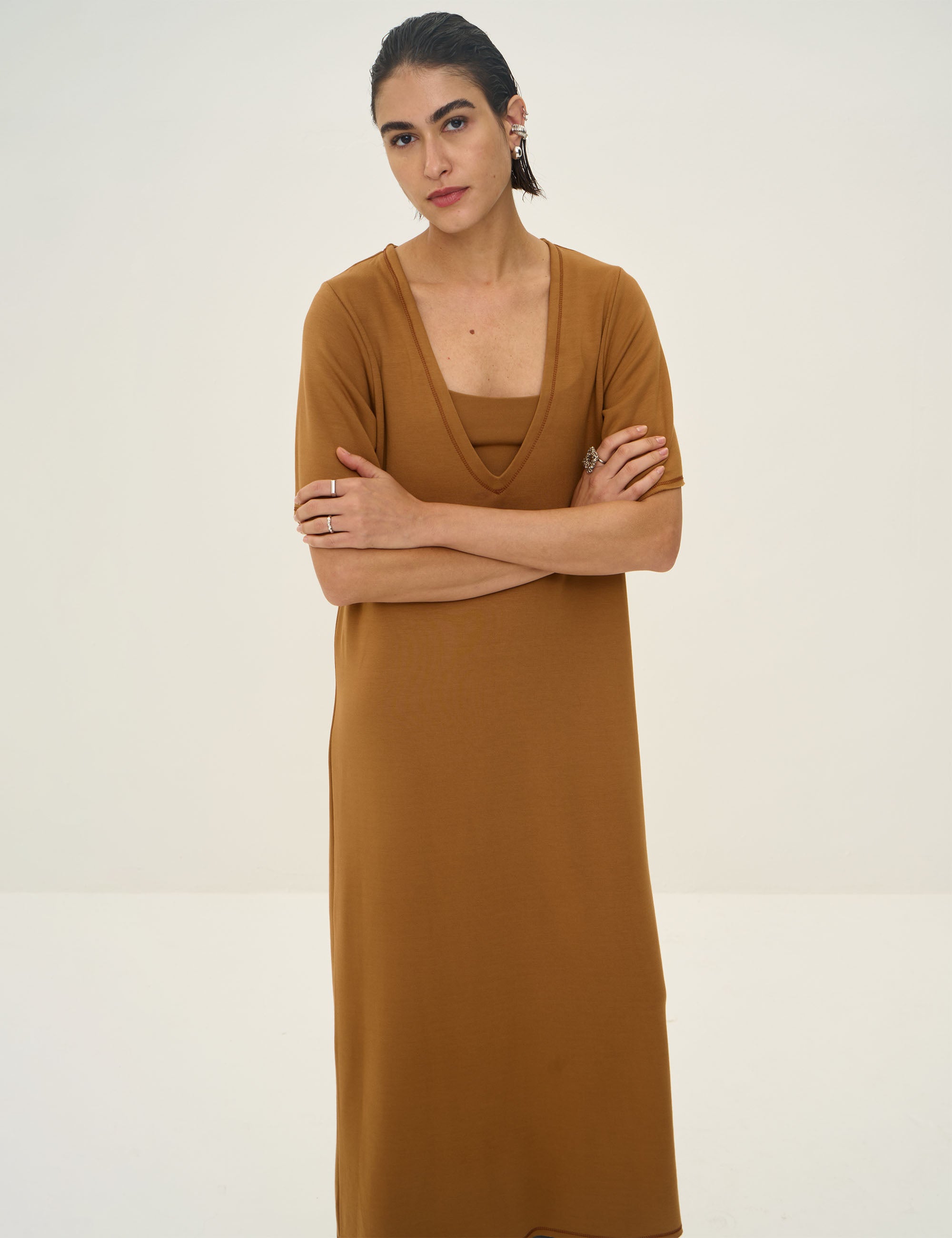 Vestido Analice Confort Camel