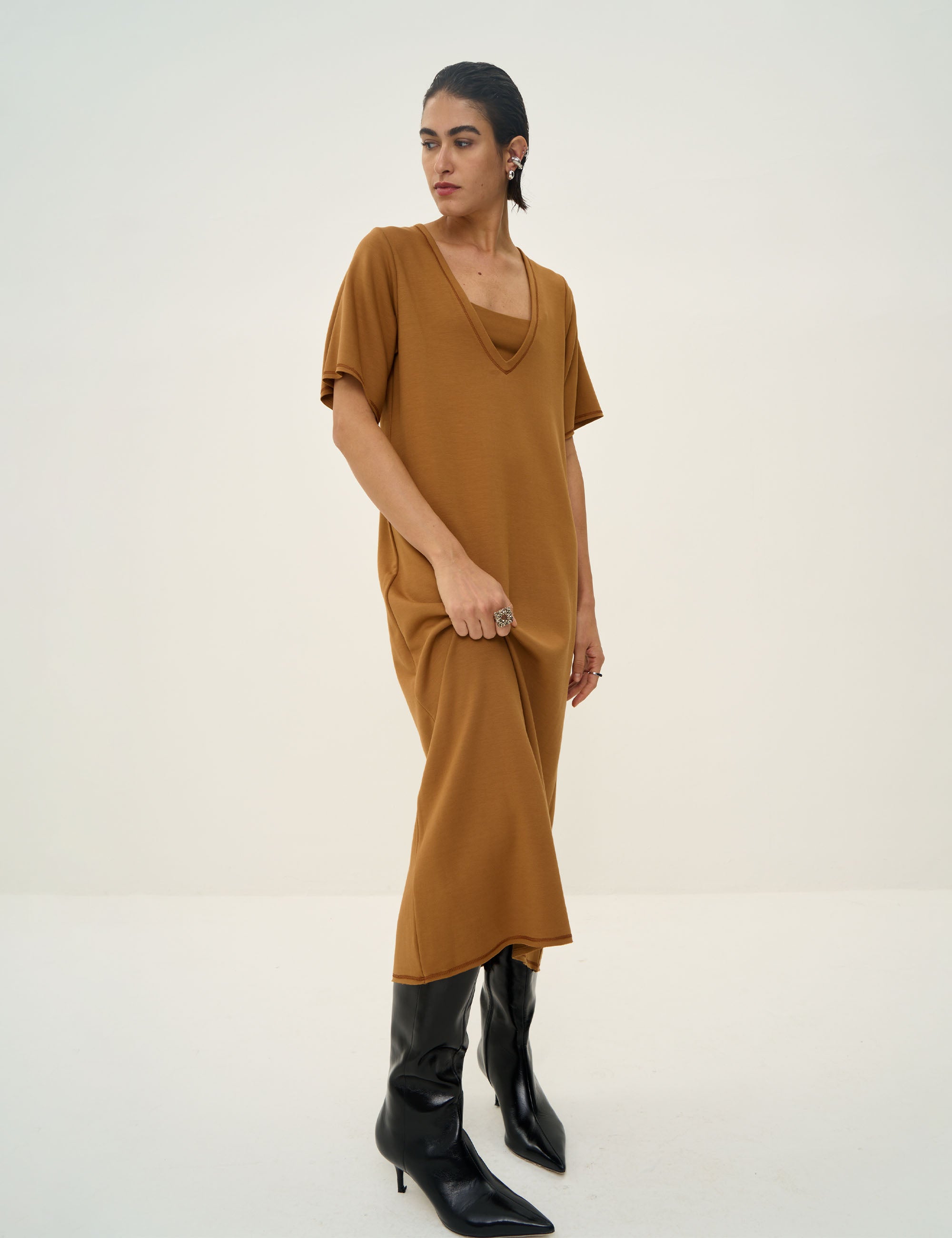 Vestido Analice Confort Camel