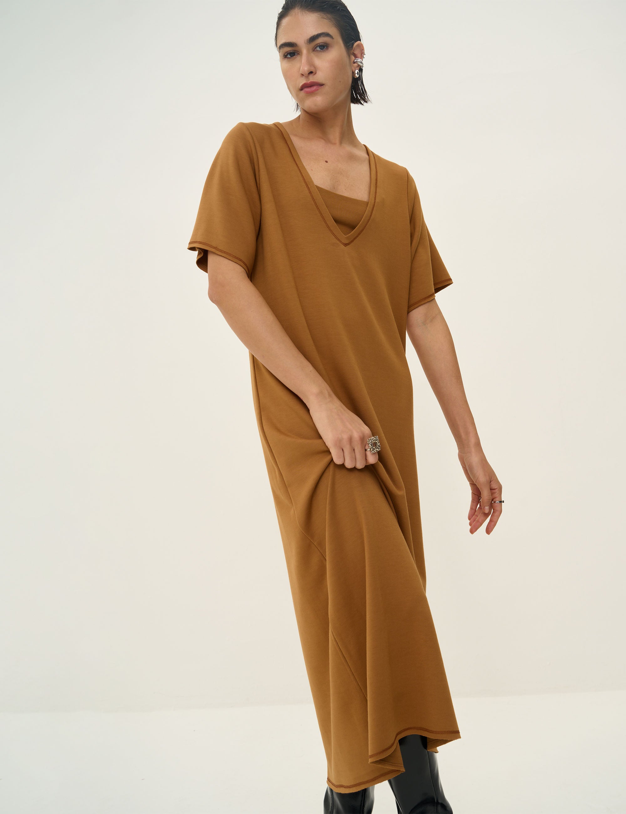 Vestido Analice Confort Camel