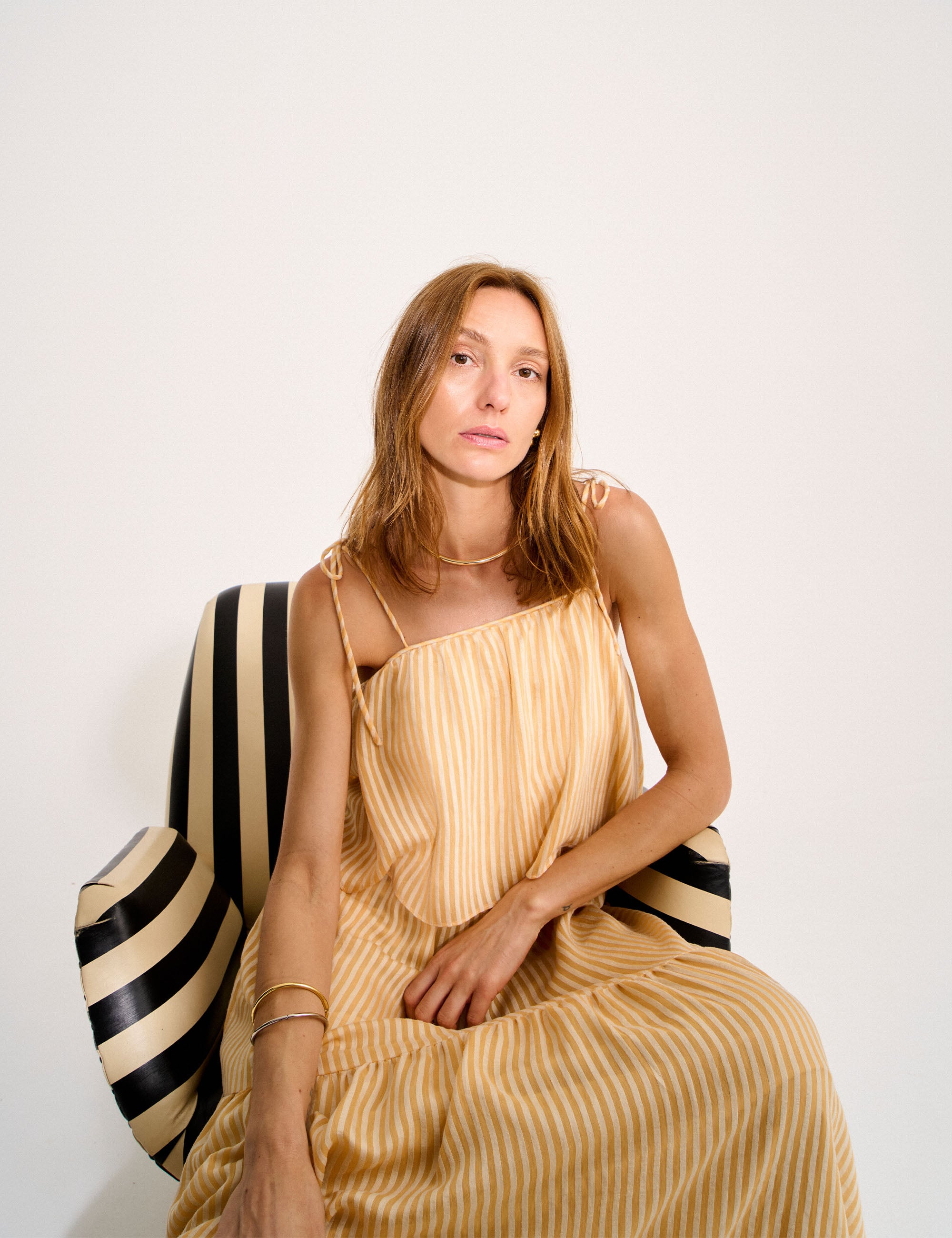 Vestido Bianca Listra Amarelo