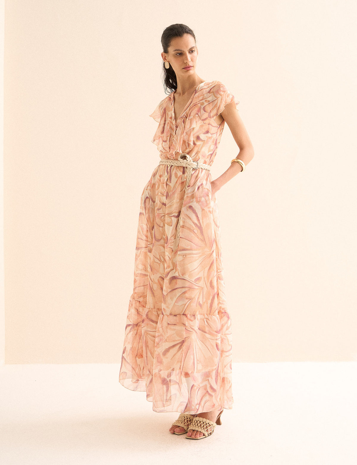 Vestido Borboleta Chiffon Rose