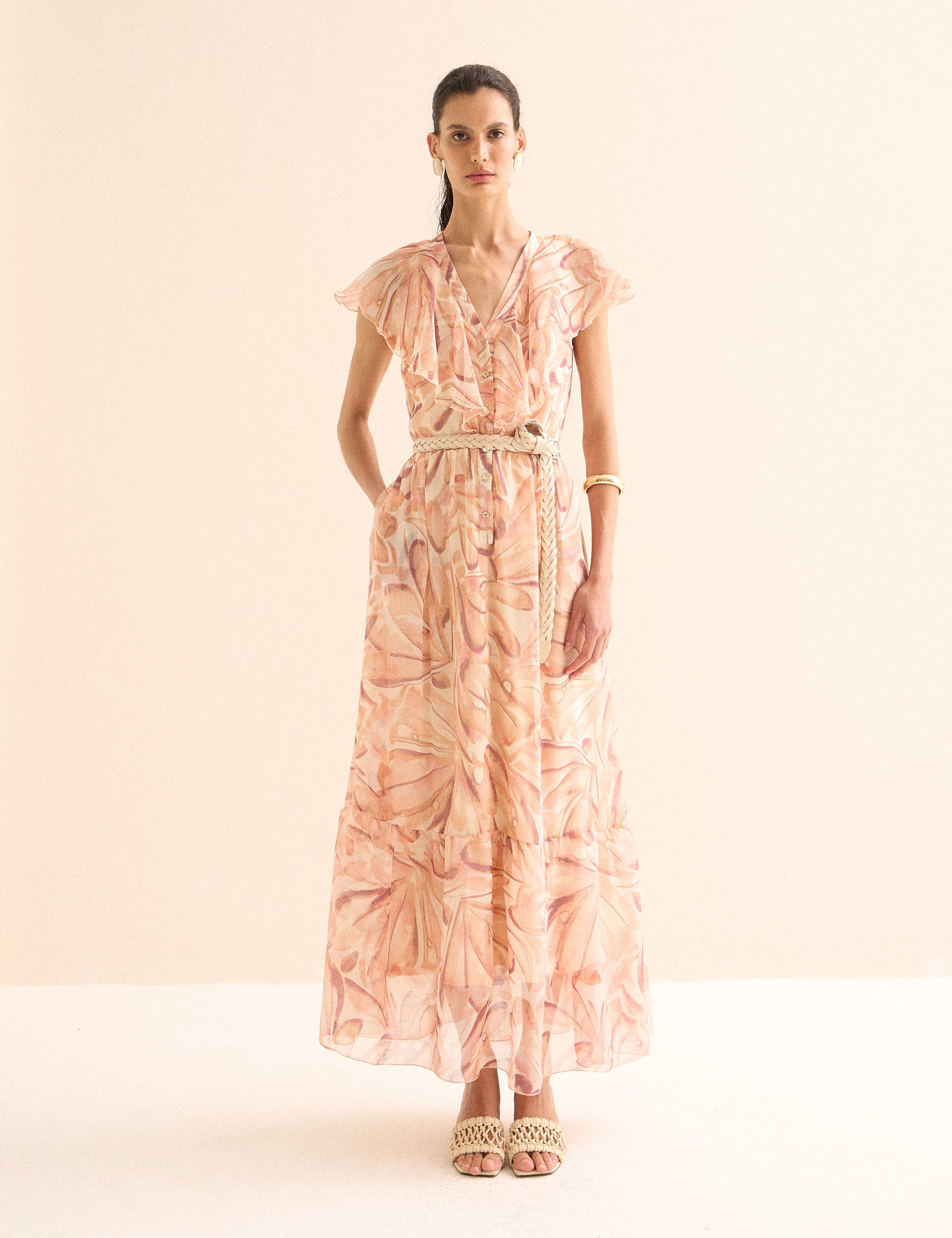 Vestido Borboleta Chiffon Rose