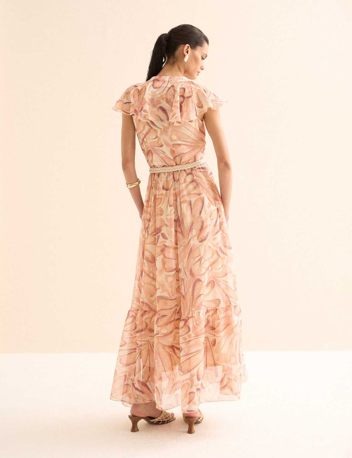 Vestido Borboleta Chiffon Rose