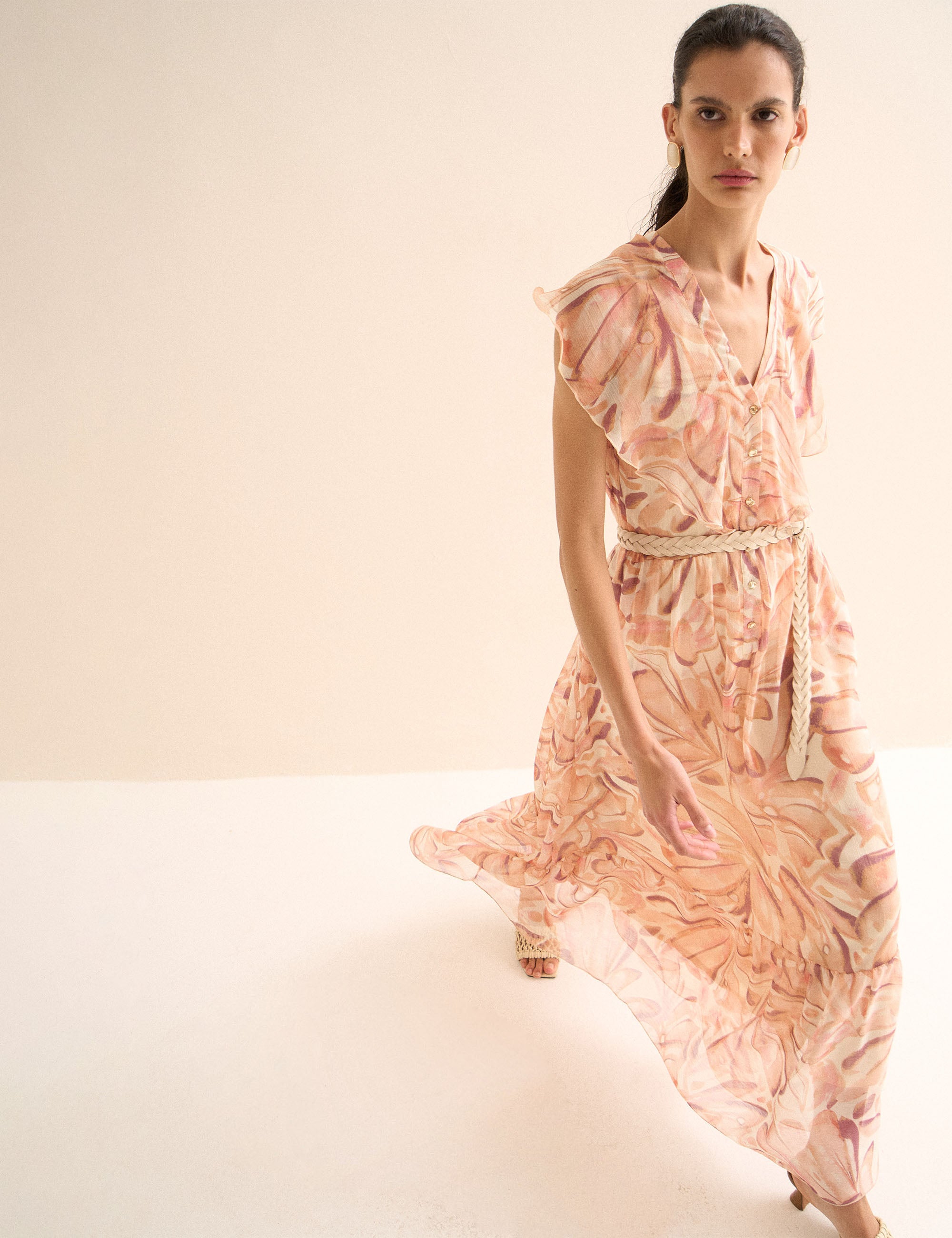 Vestido Borboleta Chiffon Rose
