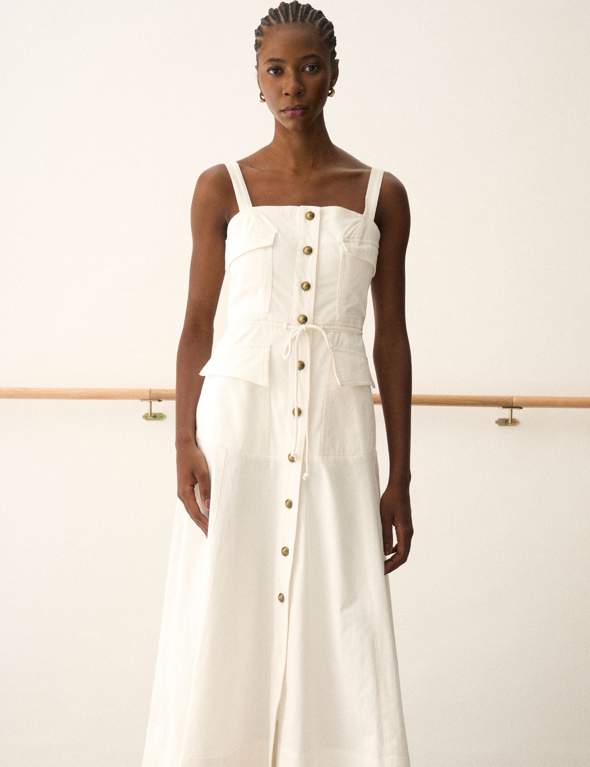 Vestido Celeste Sarja Off White