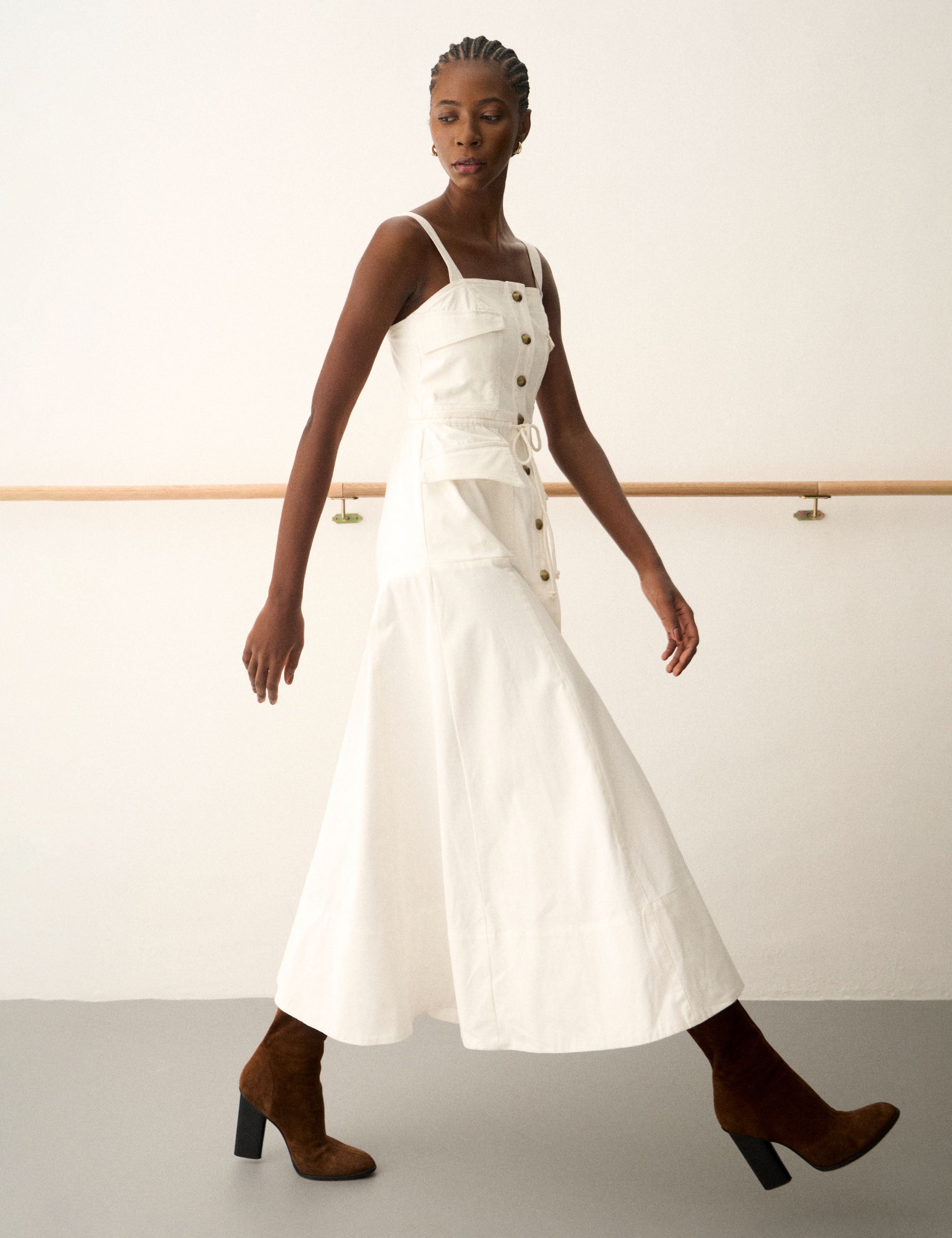 Vestido Celeste Sarja Off White