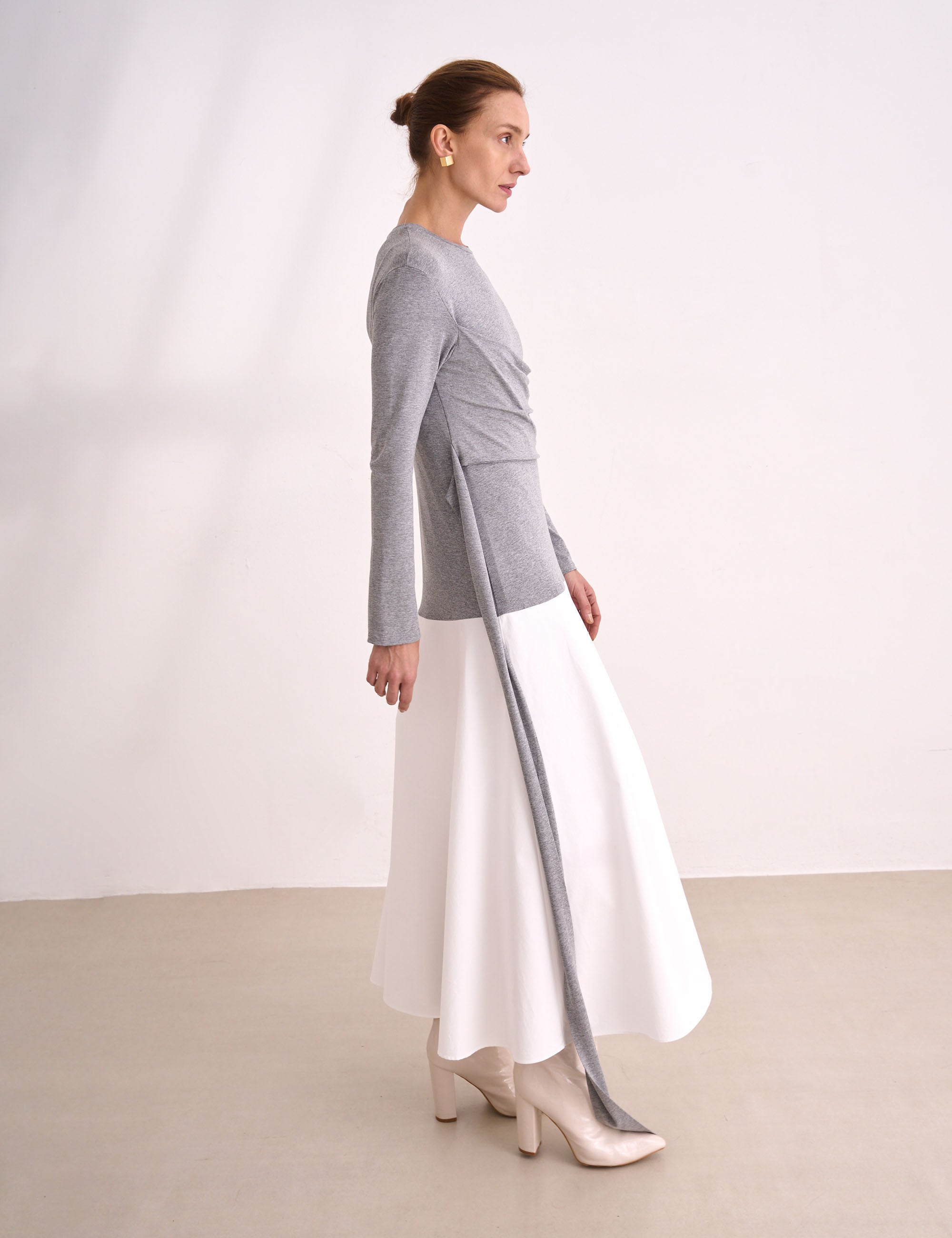 Vestido Claire Malha Cinza Mescla