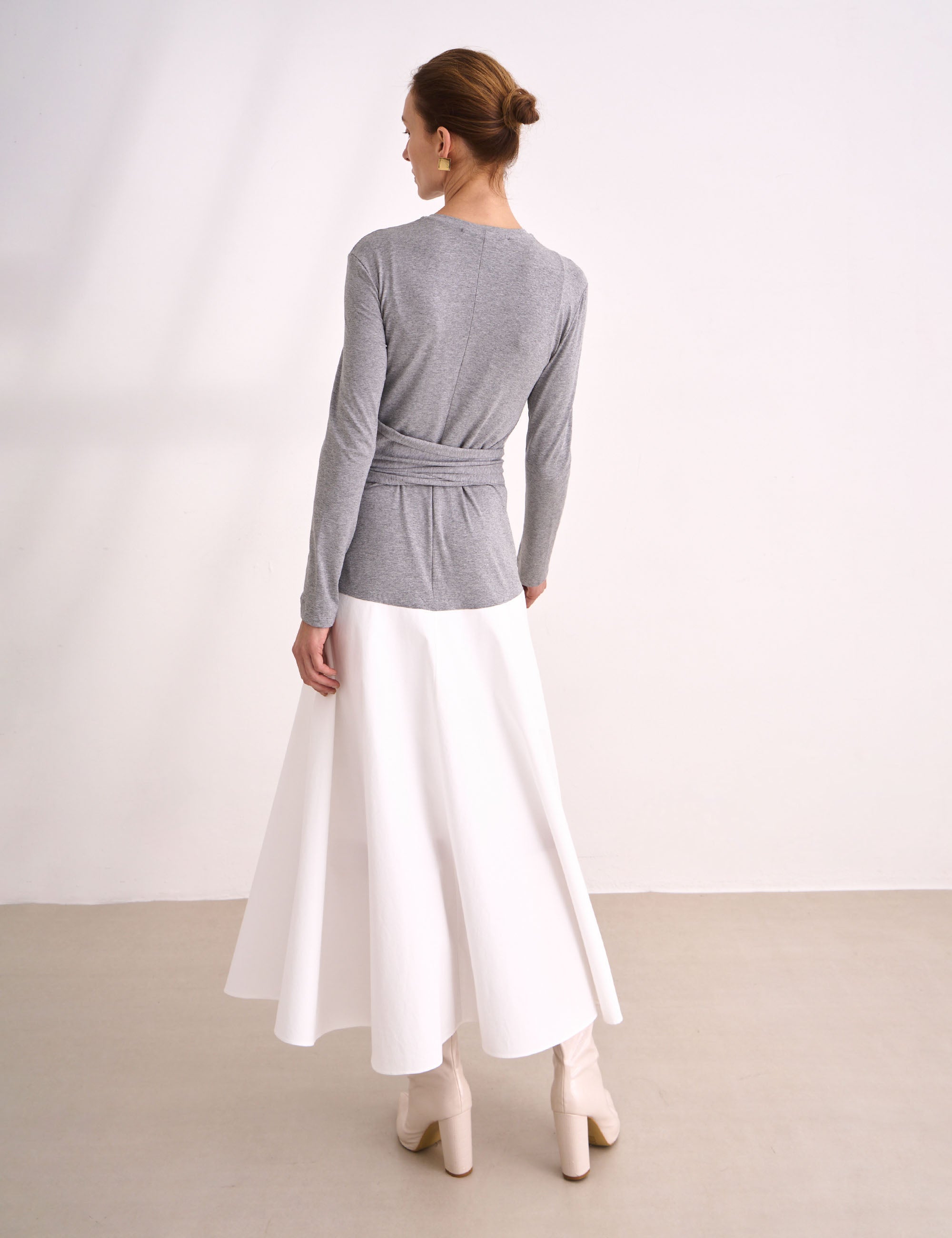 Vestido Claire Malha Cinza Mescla