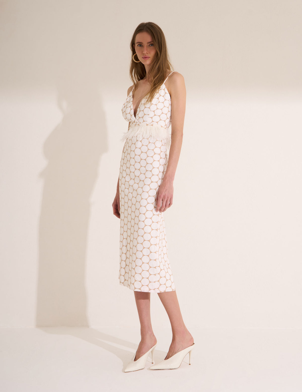 Vestido Fiore Poá Off White