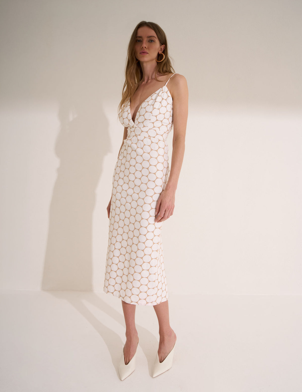 Vestido Fiore Poá Off White