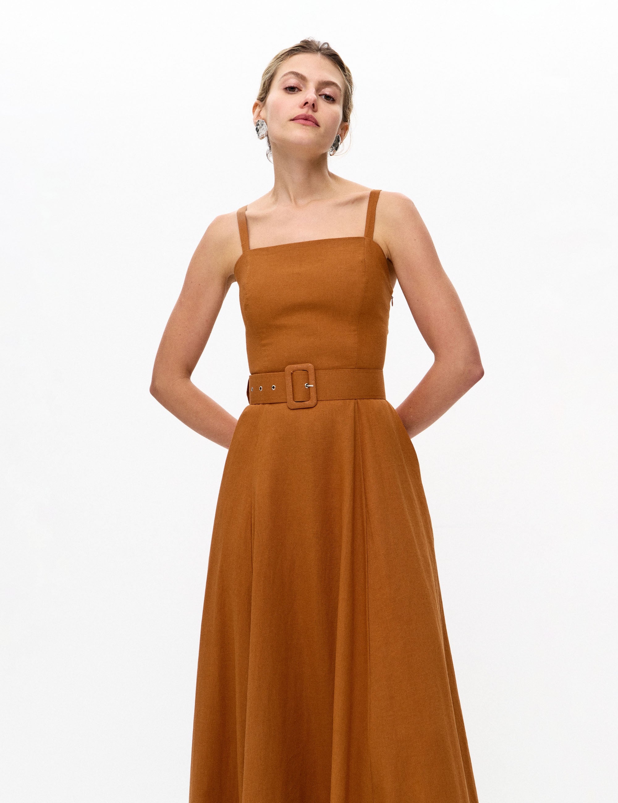 Vestido Florence Viscolinho Amêndoa