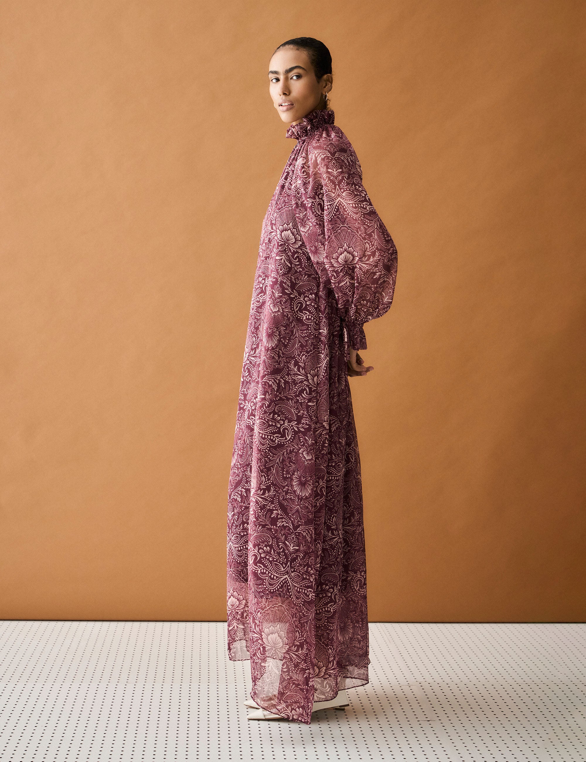 Vestido Grazi Chiffon Bordeaux