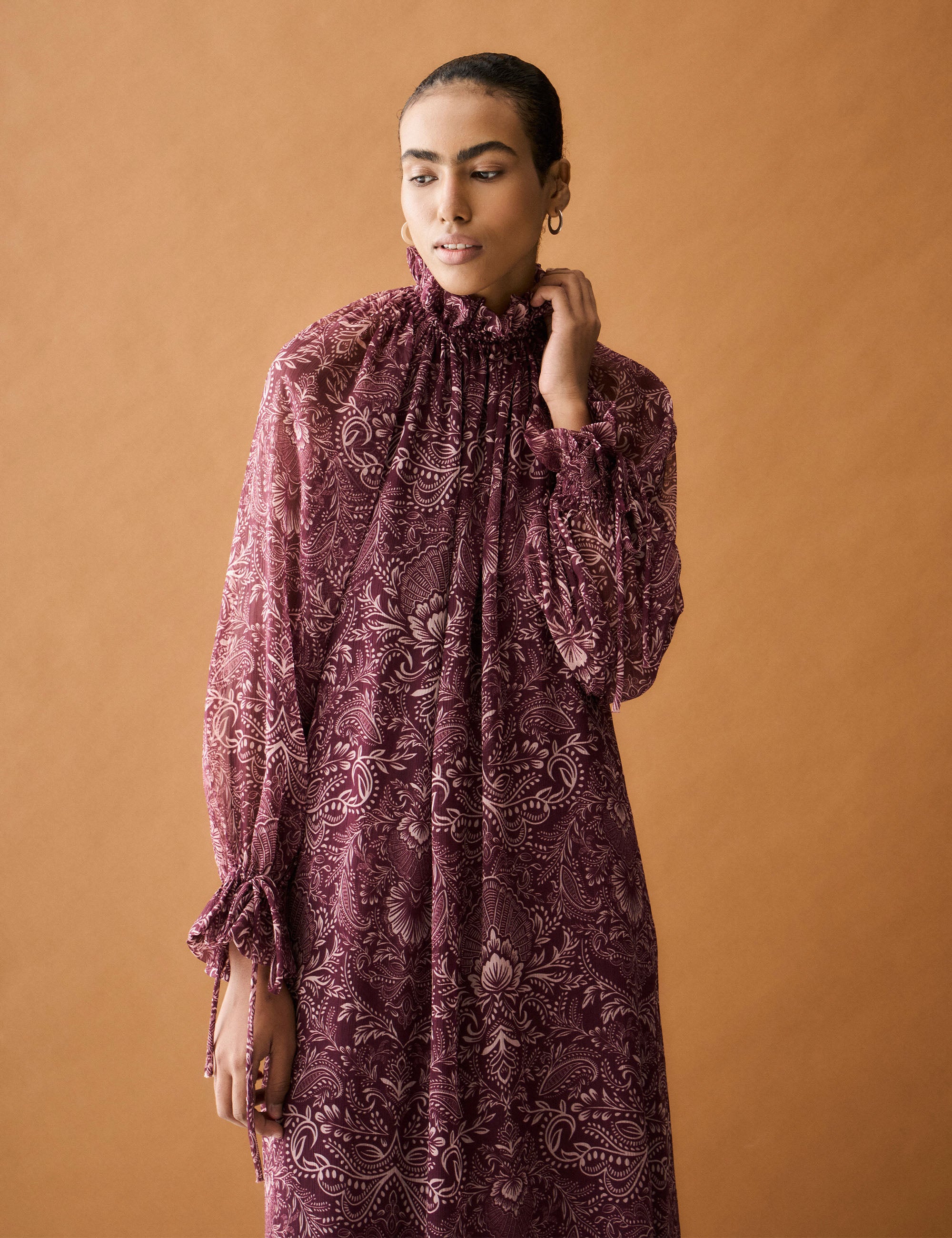 Vestido Grazi Chiffon Bordeaux