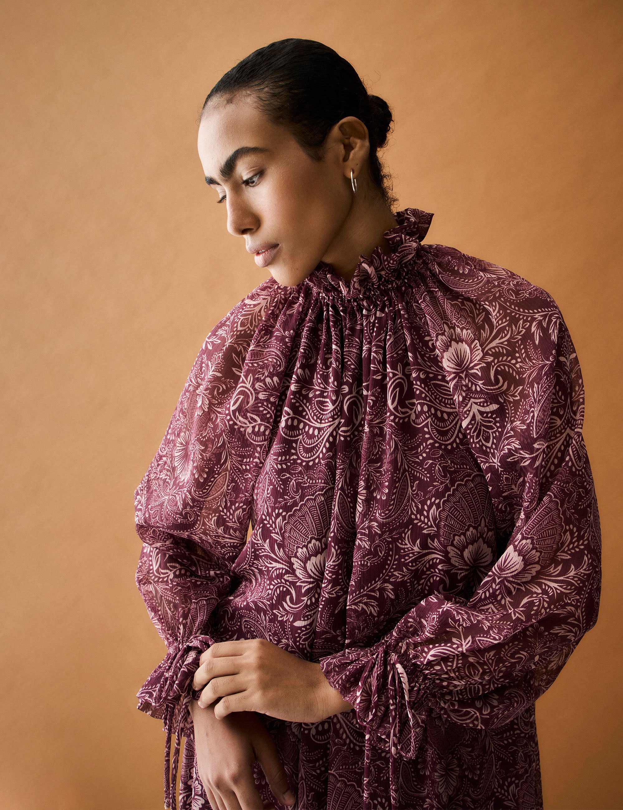 Vestido Grazi Chiffon Bordeaux