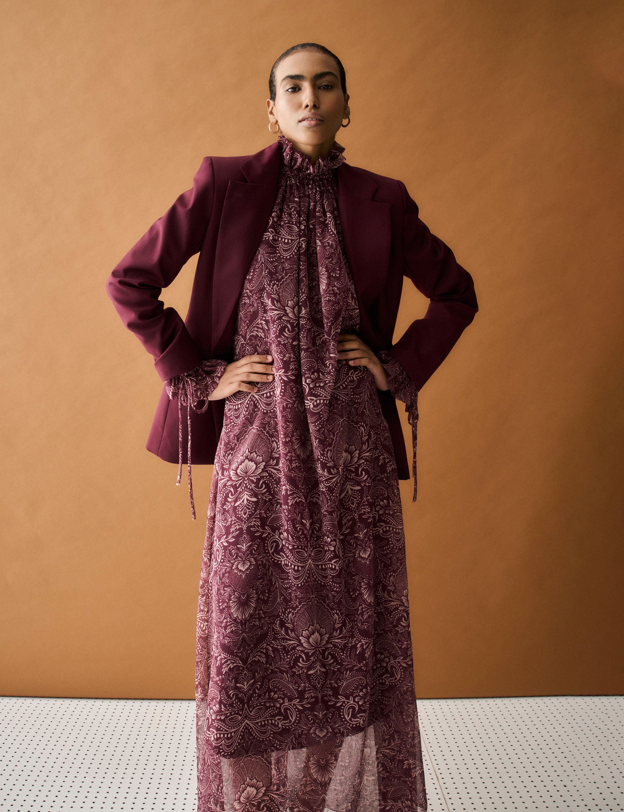 Vestido Grazi Chiffon Bordeaux