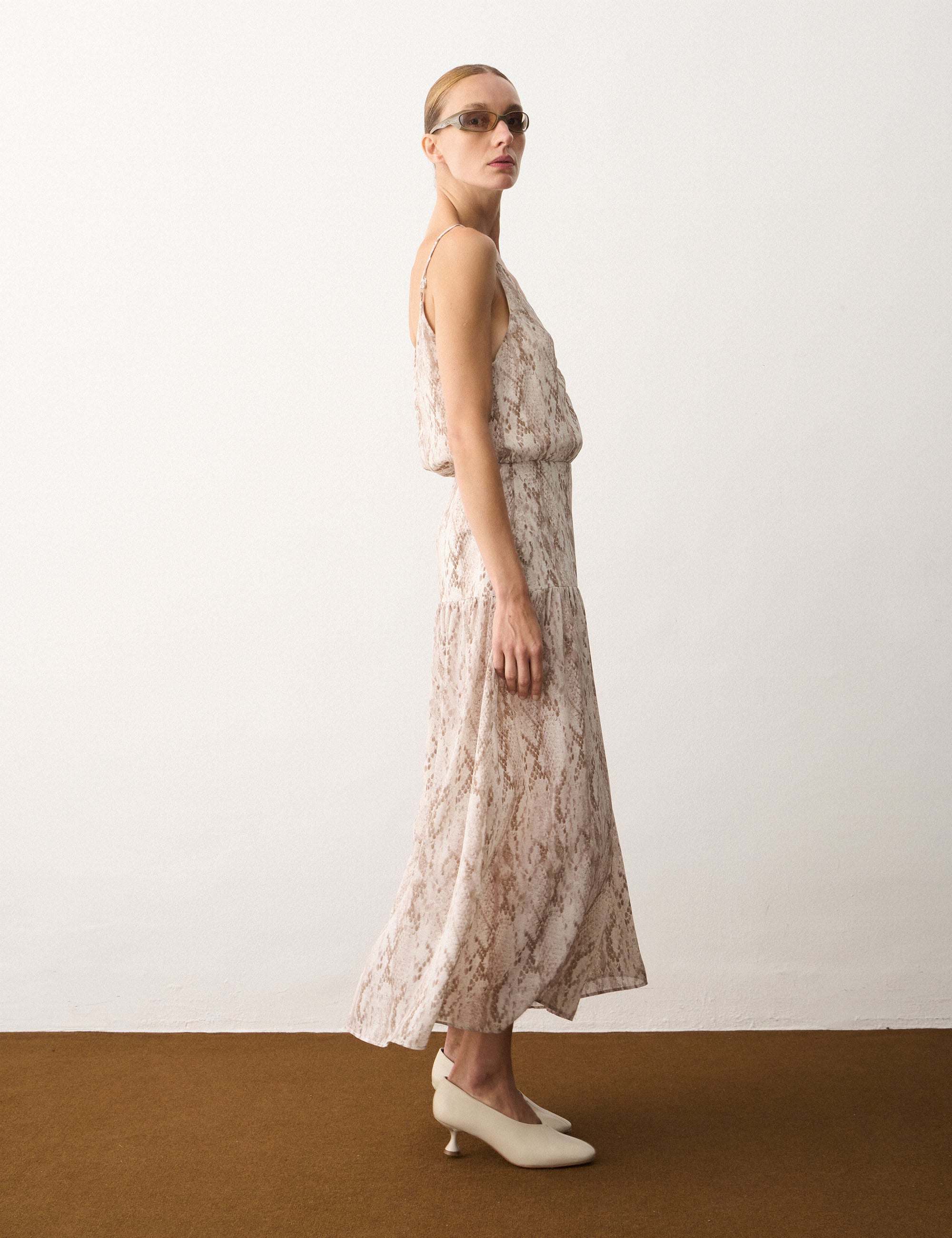Vestido Jade Animal Print Cinza