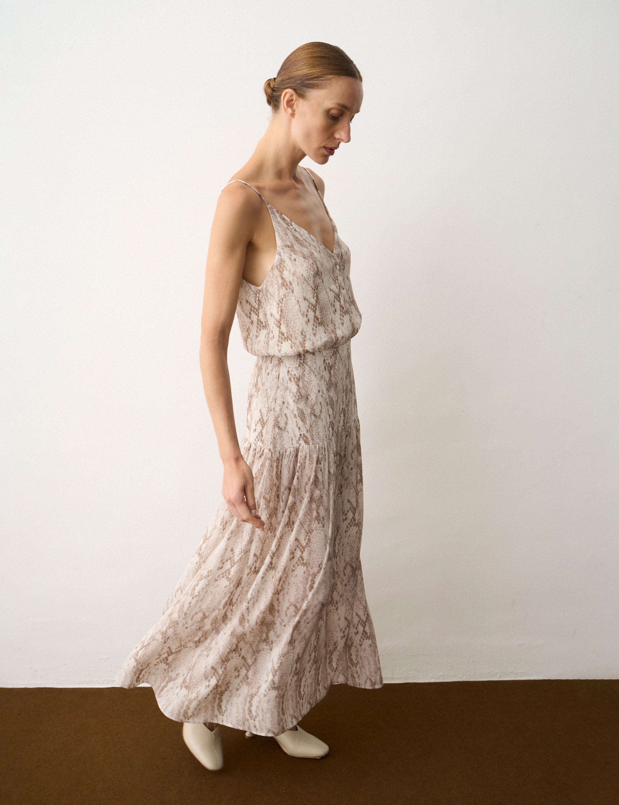Vestido Jade Animal Print Cinza