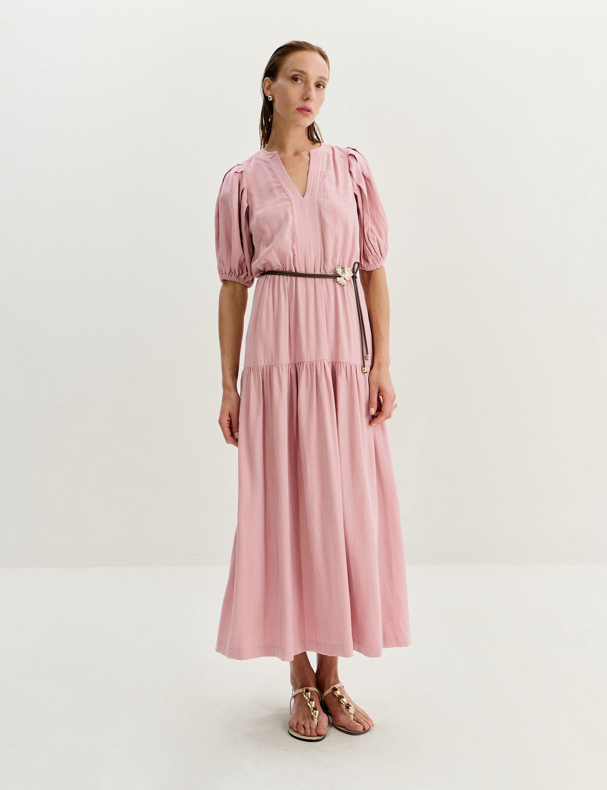 Vestido Jasmin Algodão Rosa